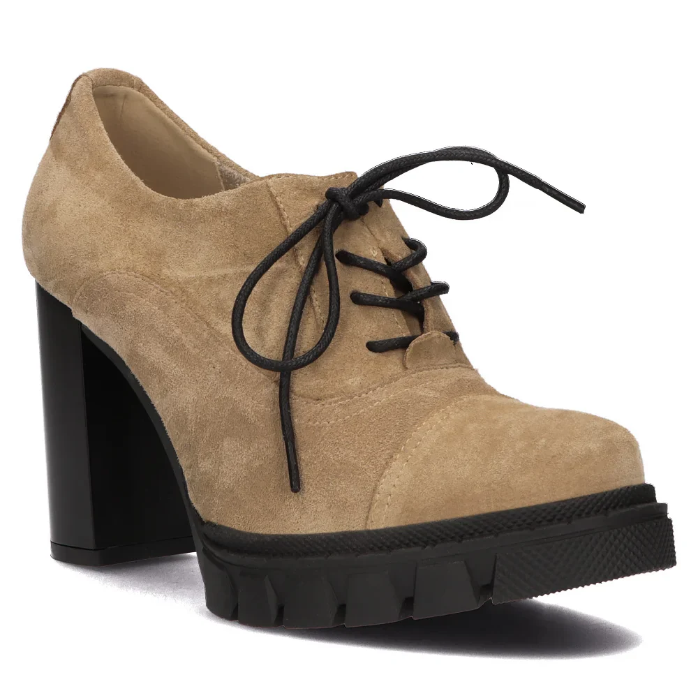 Pantofi casual dama din piele naturala bej 14528 - Image 3