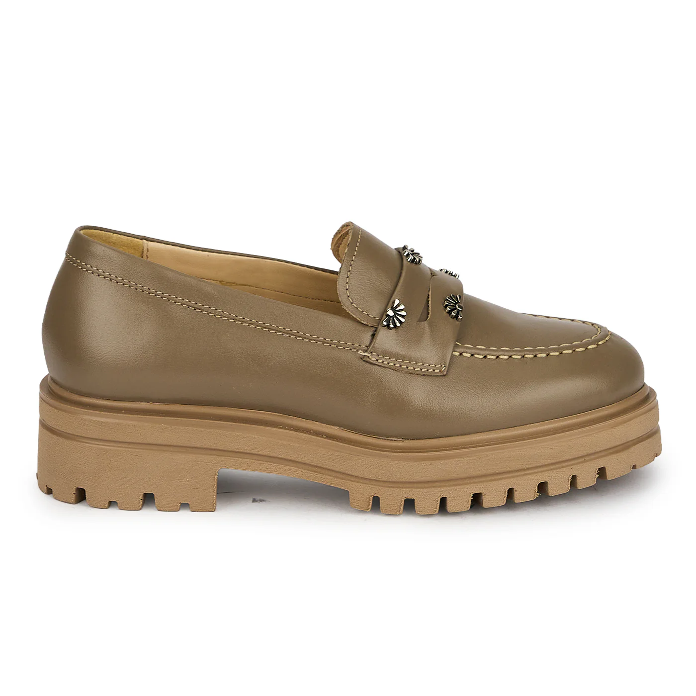 Pantofi casual dama din piele naturala bej 19703