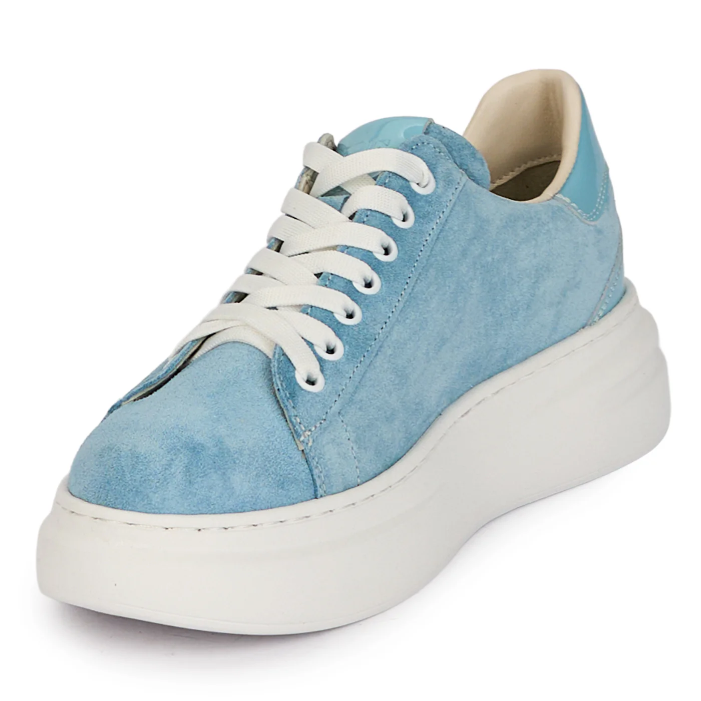 Pantofi casual dama din piele naturala bleu 18334 - Image 3