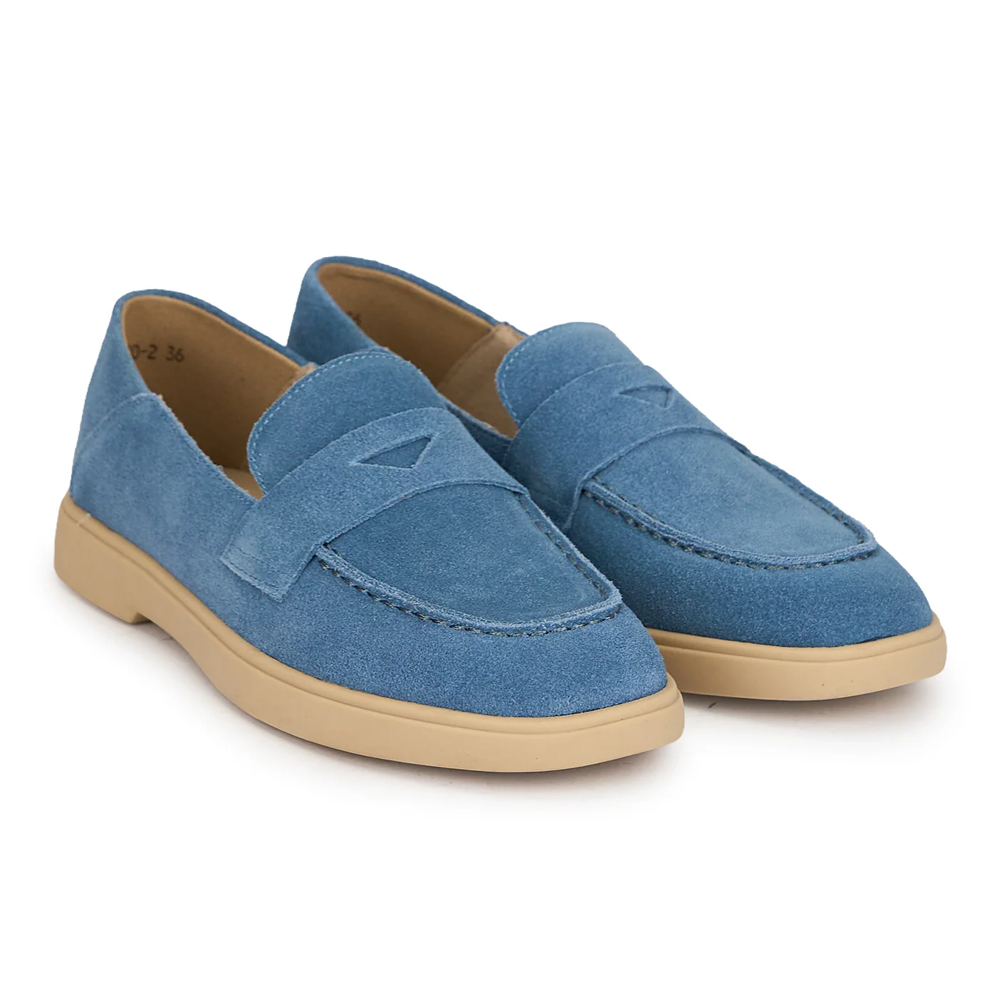 Pantofi casual dama din piele naturala bleu 19806 - Image 4