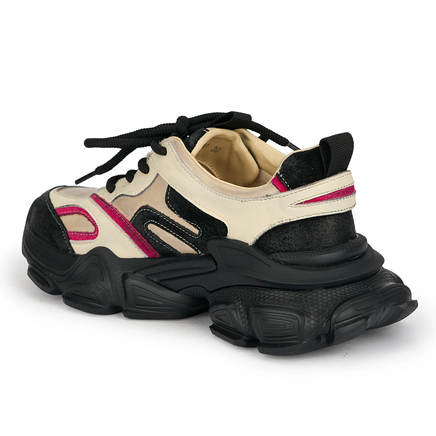 Pantofi casual dama din piele naturala crem 19016 - Image 2