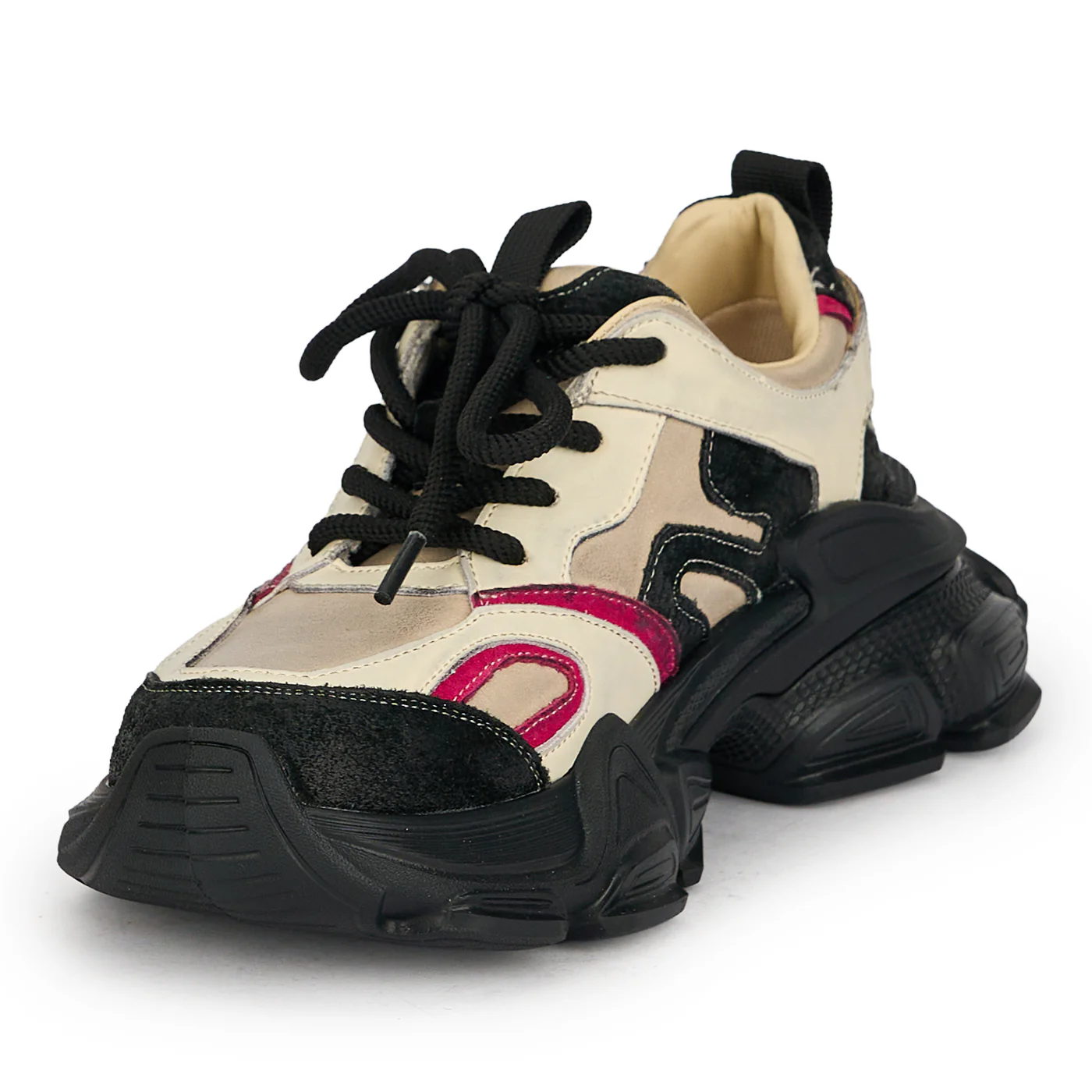 Pantofi casual dama din piele naturala crem 19016 - Image 3