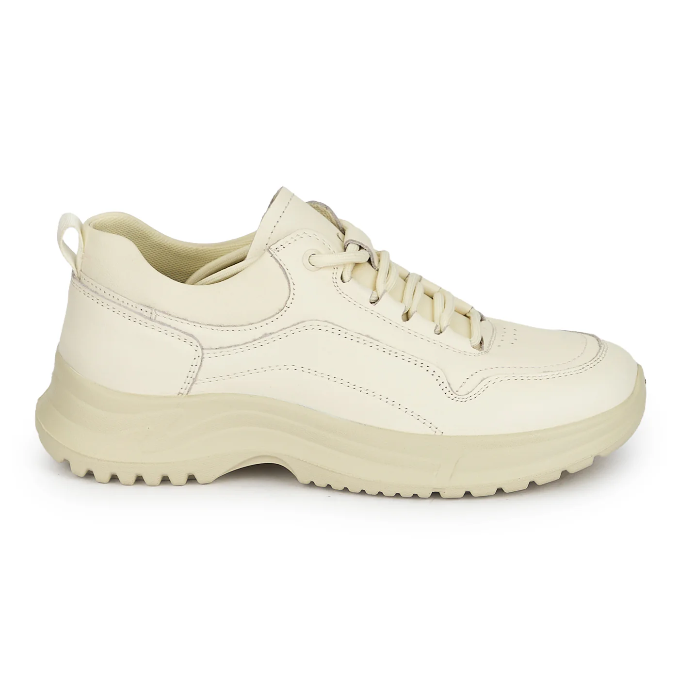 Pantofi casual dama din piele naturala crem 19242