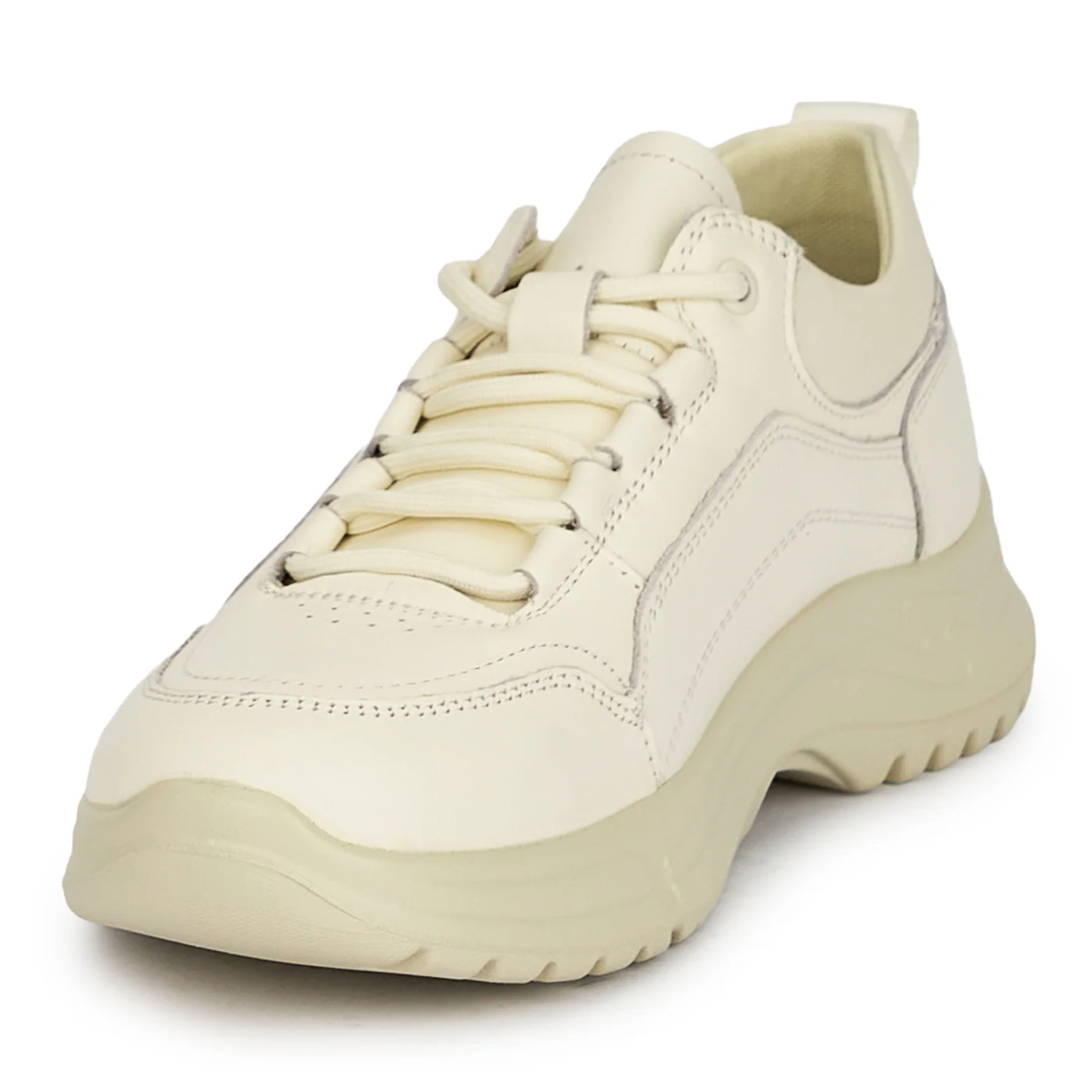 Pantofi casual dama din piele naturala crem 19242 - Image 3