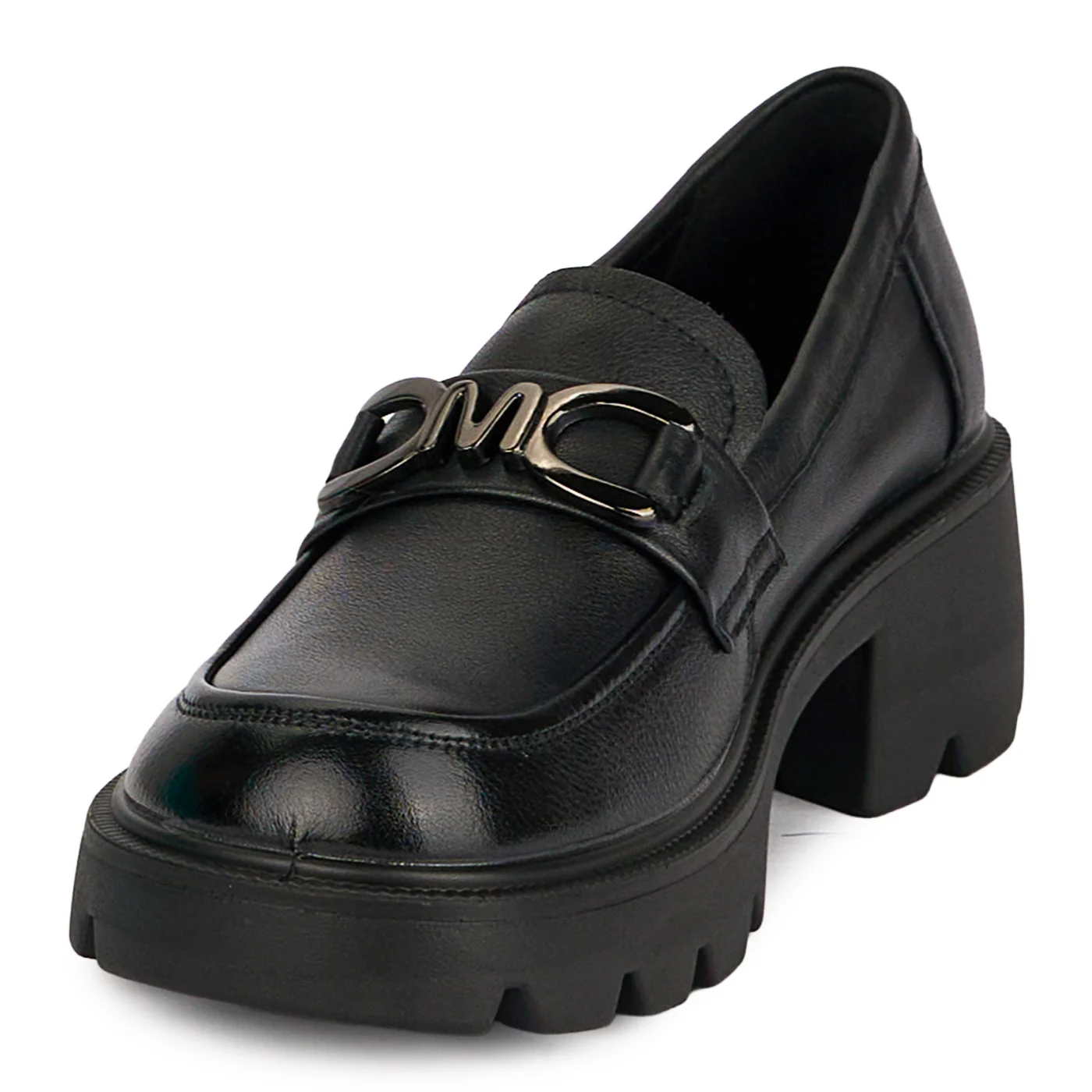 Pantofi casual dama din piele naturala neagra cu talpa inalta 5 cm 18667 - Image 3