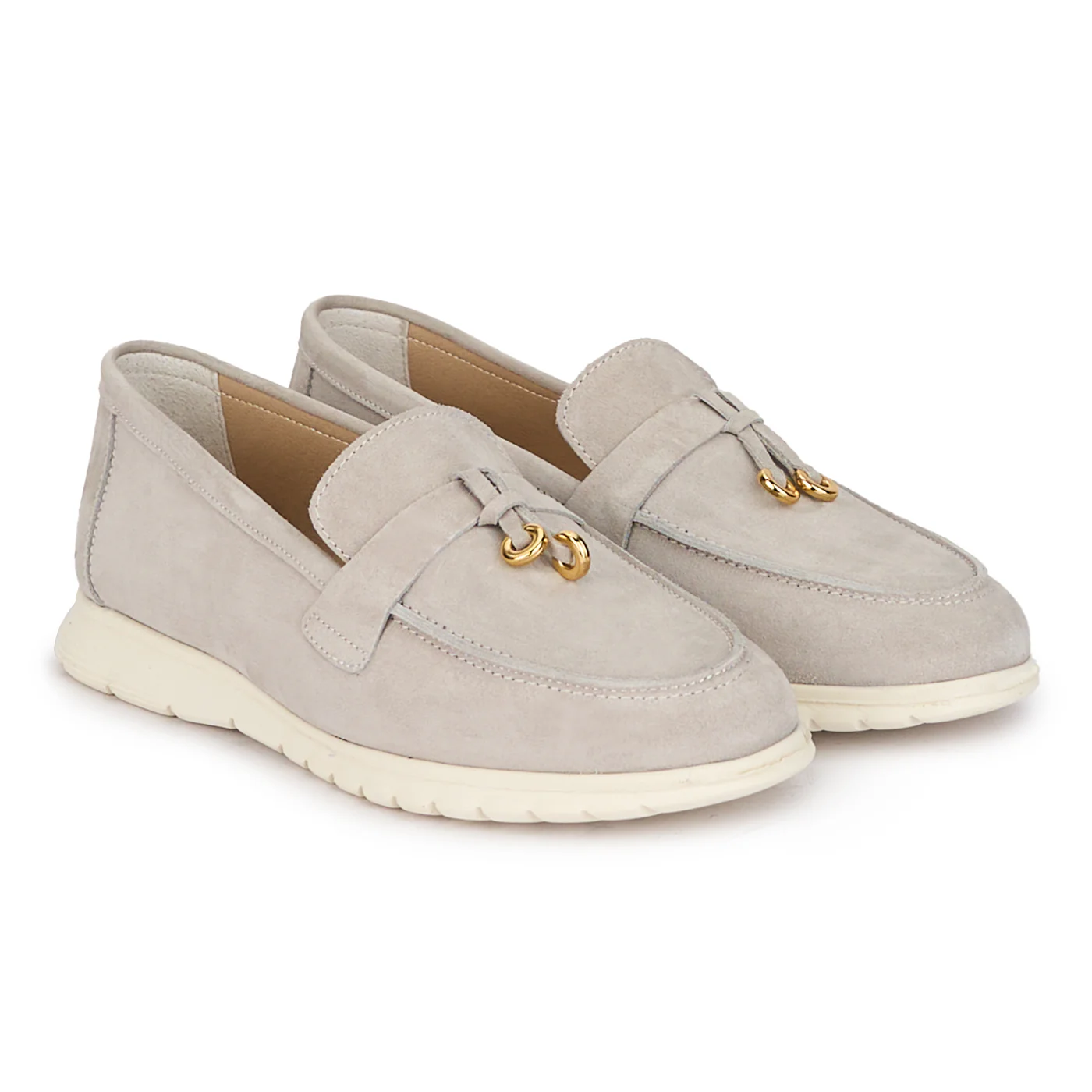 Pantofi casual dama din piele naturala gri 18250 - Image 4