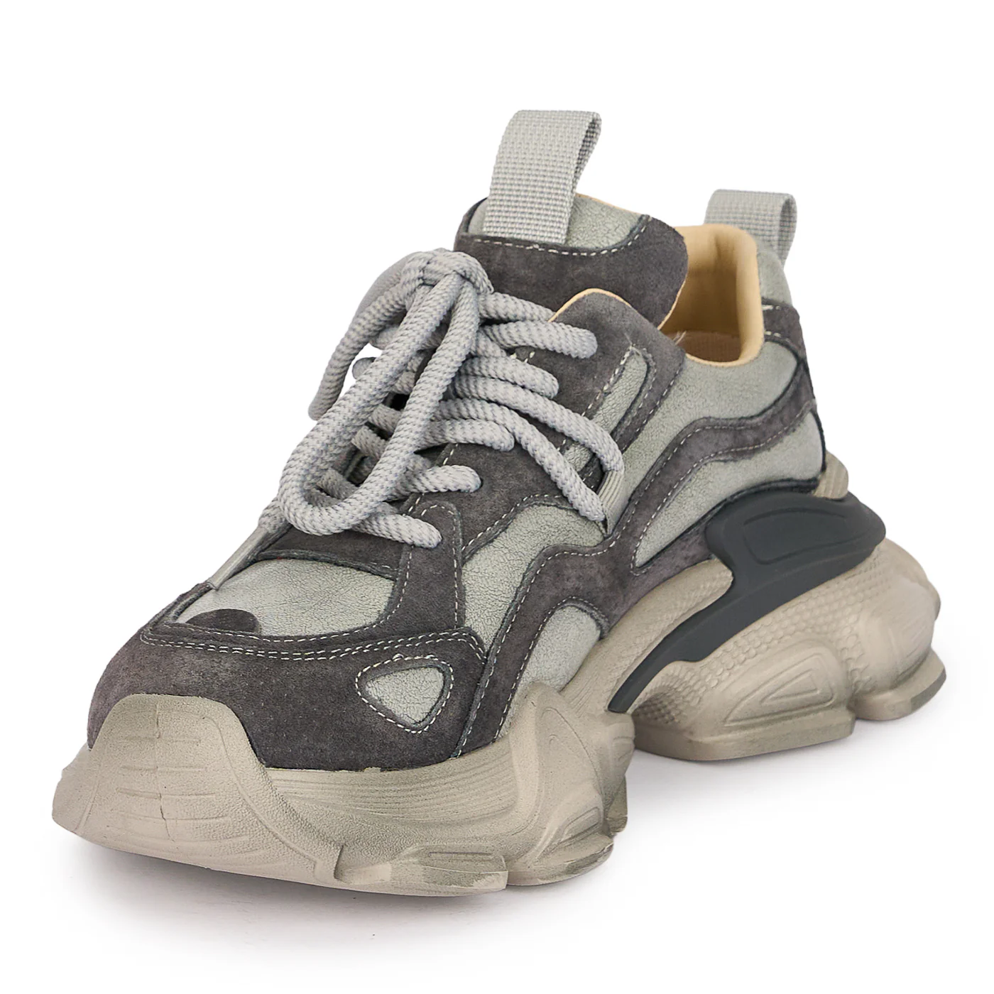 Pantofi casual dama din piele naturala gri 18829 - Image 3