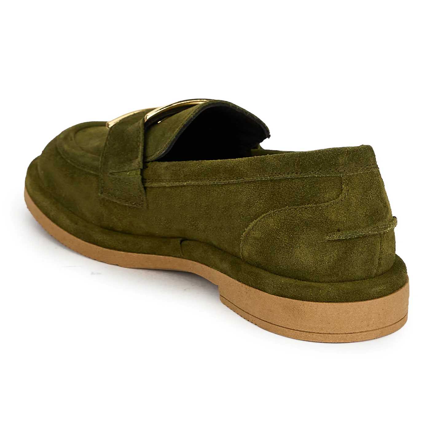 Pantofi casual dama din piele naturala kaki 19726 - Image 2