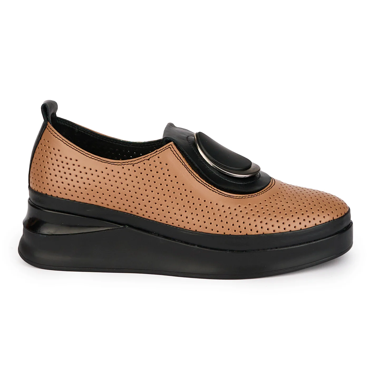 Pantofi casual dama din piele naturala maro 18335