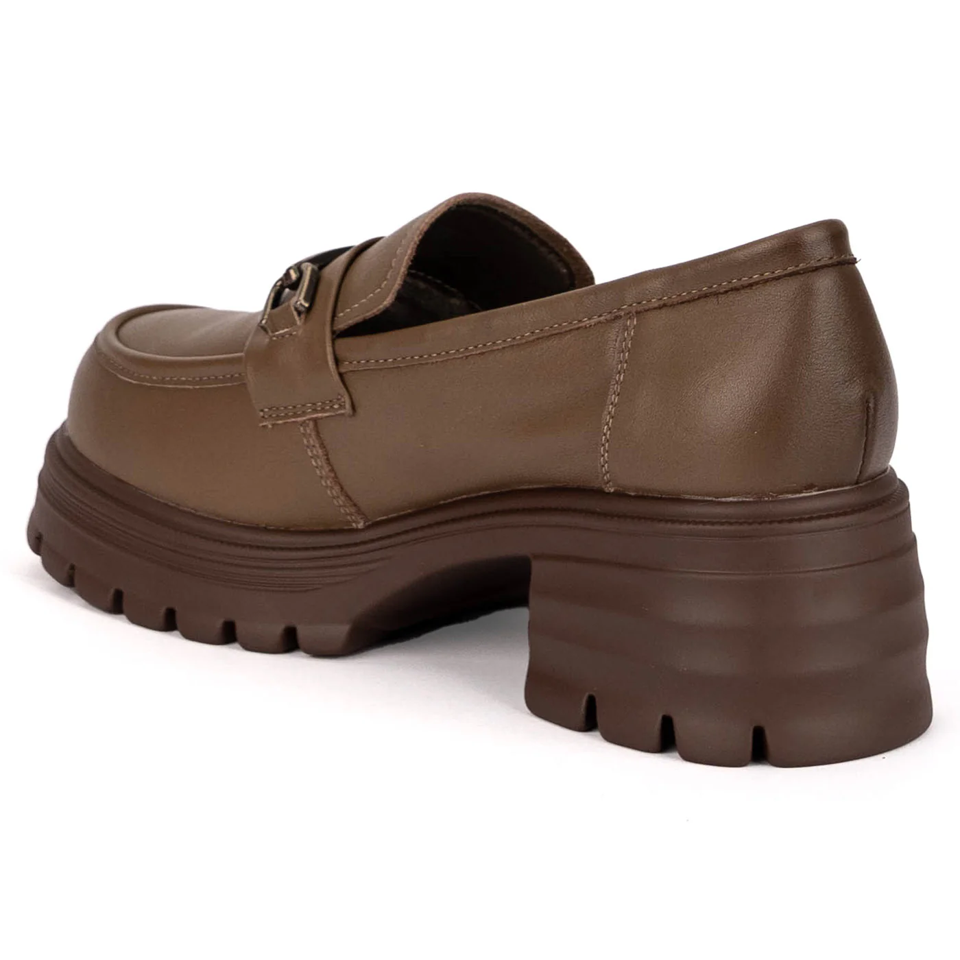 Pantofi casual dama din piele naturala maro cu talpa inalta 6 cm 18791 - Image 2