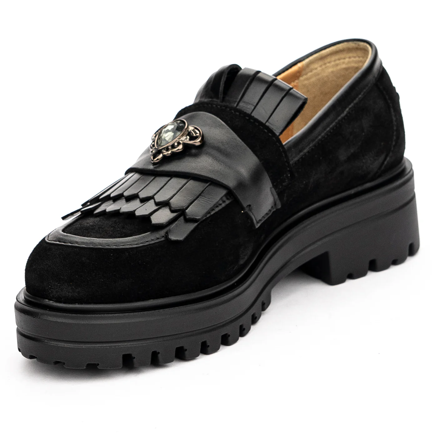Pantofi casual dama din piele naturala neagra 13126 - Image 3