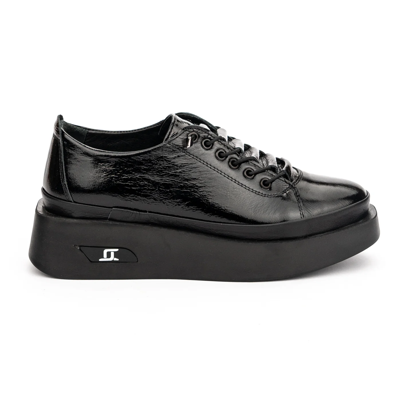 Pantofi casual dama din piele naturala neagra 13127