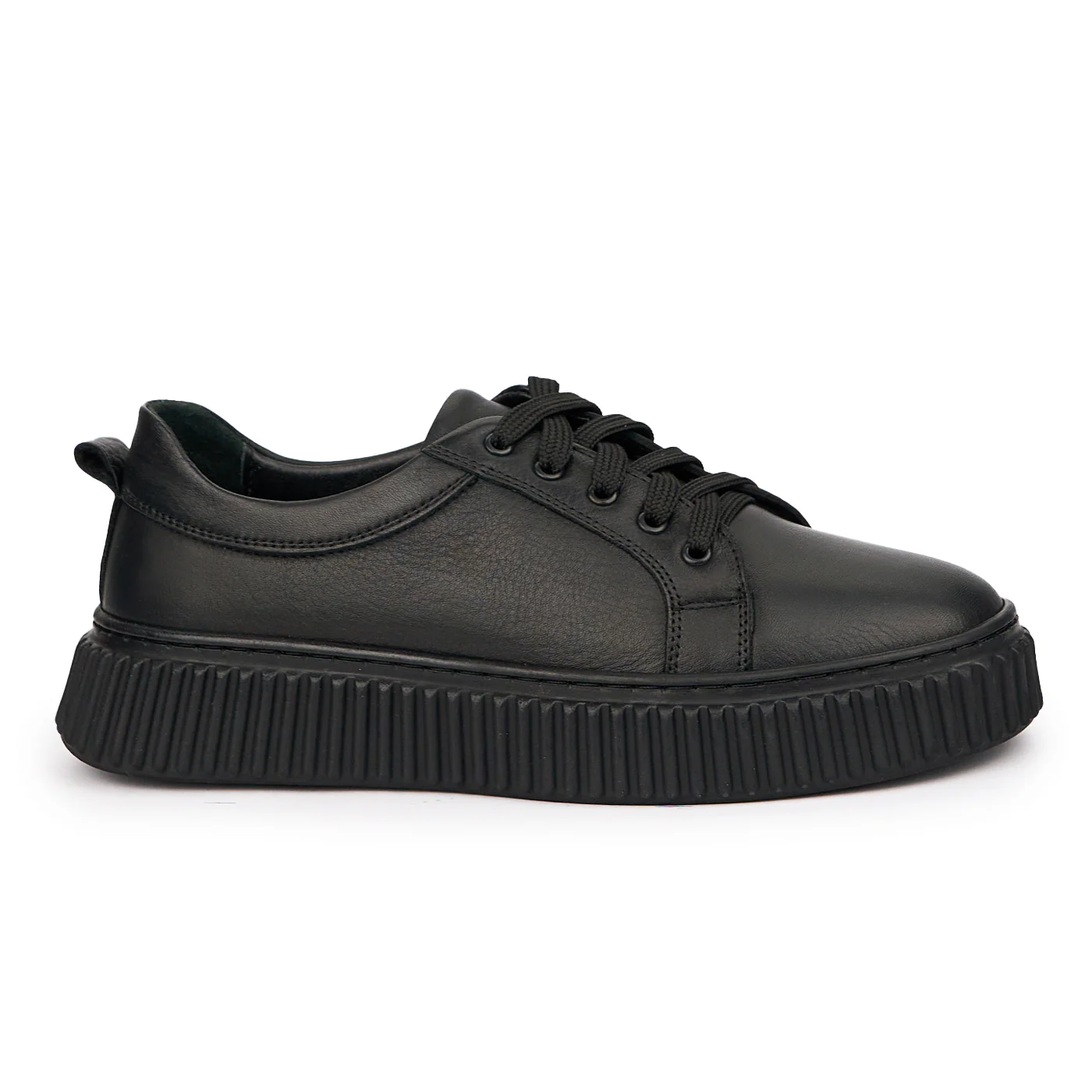 Pantofi casual dama din piele naturala neagra 14456