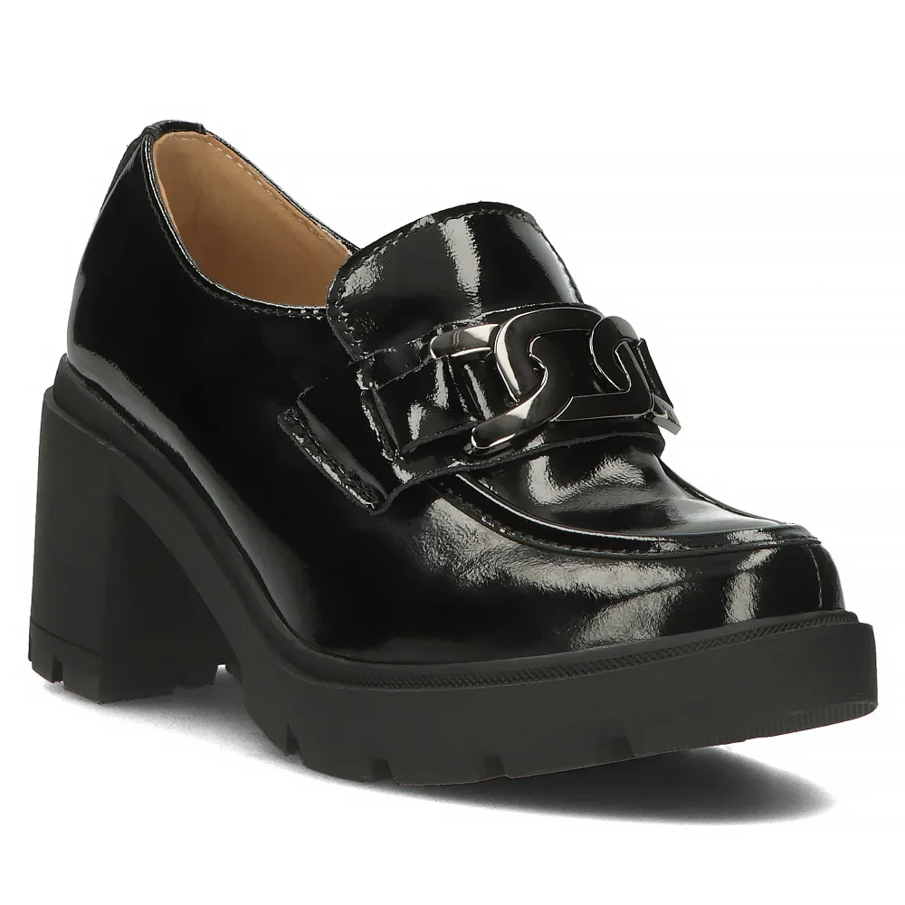 Pantofi casual dama din piele naturala neagra 14526 - Image 2