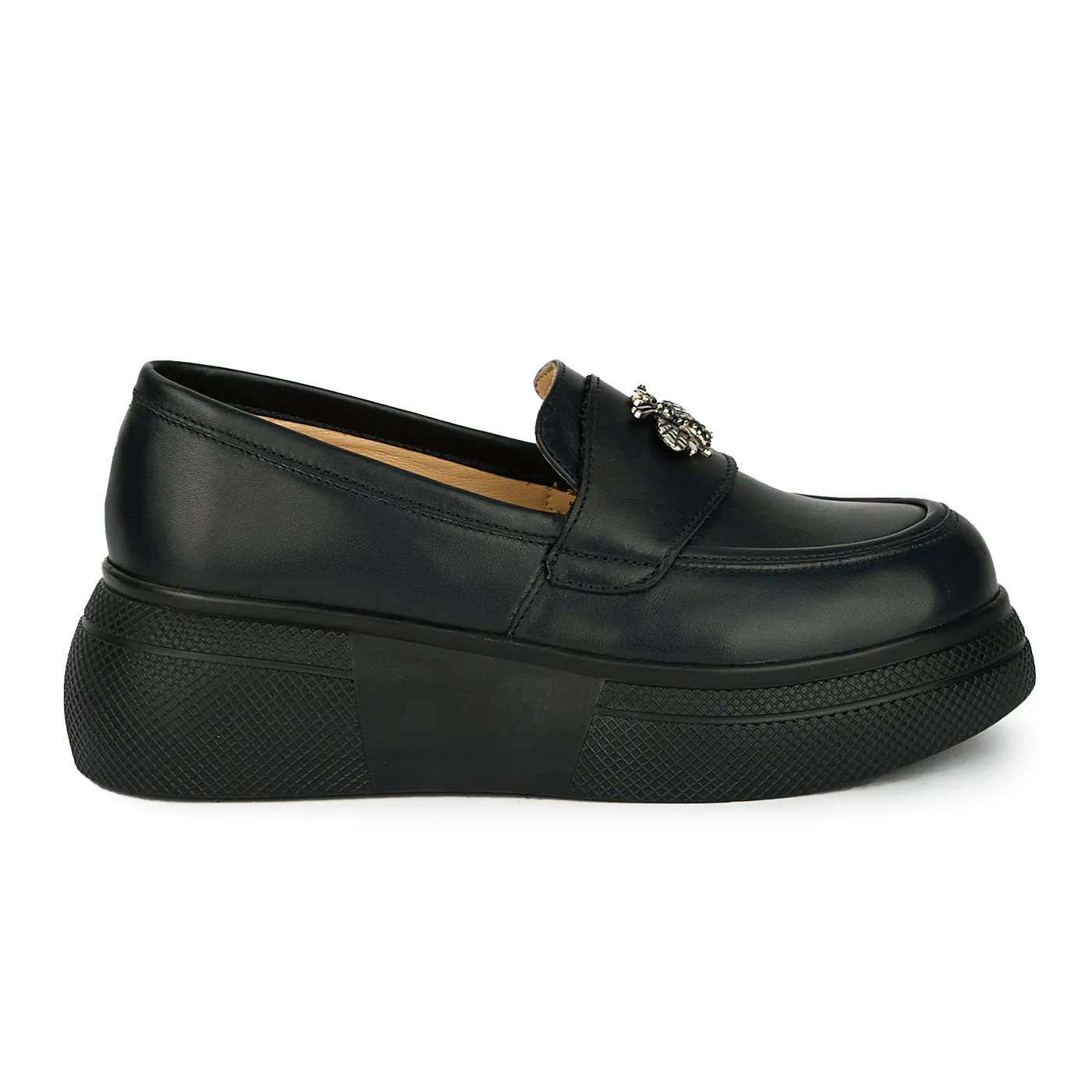 Pantofi casual dama din piele naturala neagra 17826