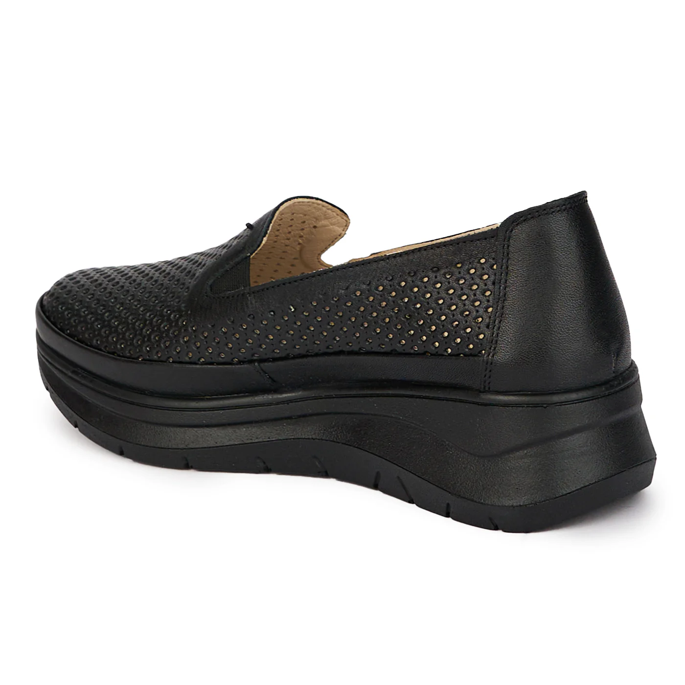 Pantofi casual dama din piele naturala neagra 18015 - Image 2