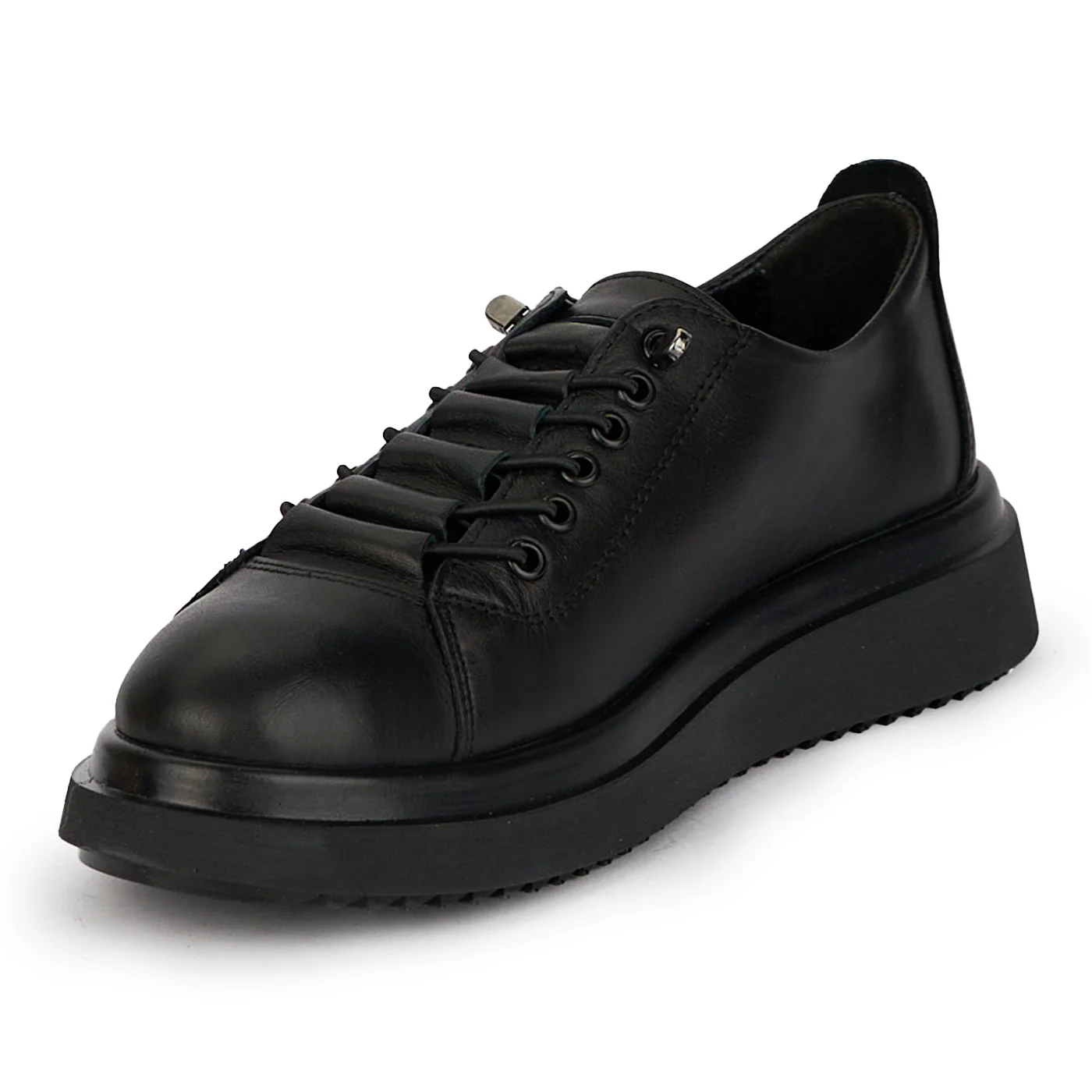 Pantofi casual dama din piele naturala neagra 18090 - Image 3