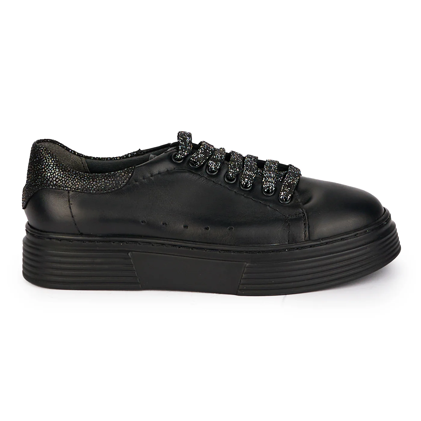 Pantofi casual dama din piele naturala neagra 18151
