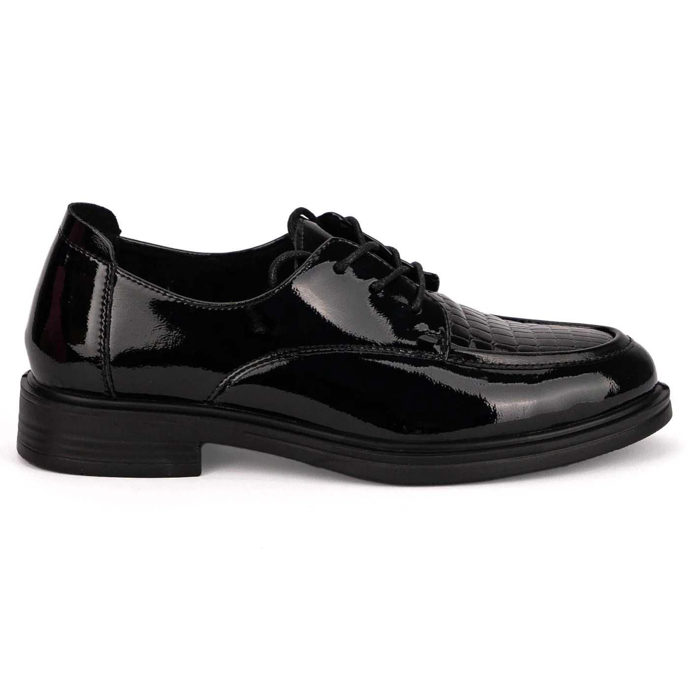 Pantofi casual dama din piele naturala neagra 18786
