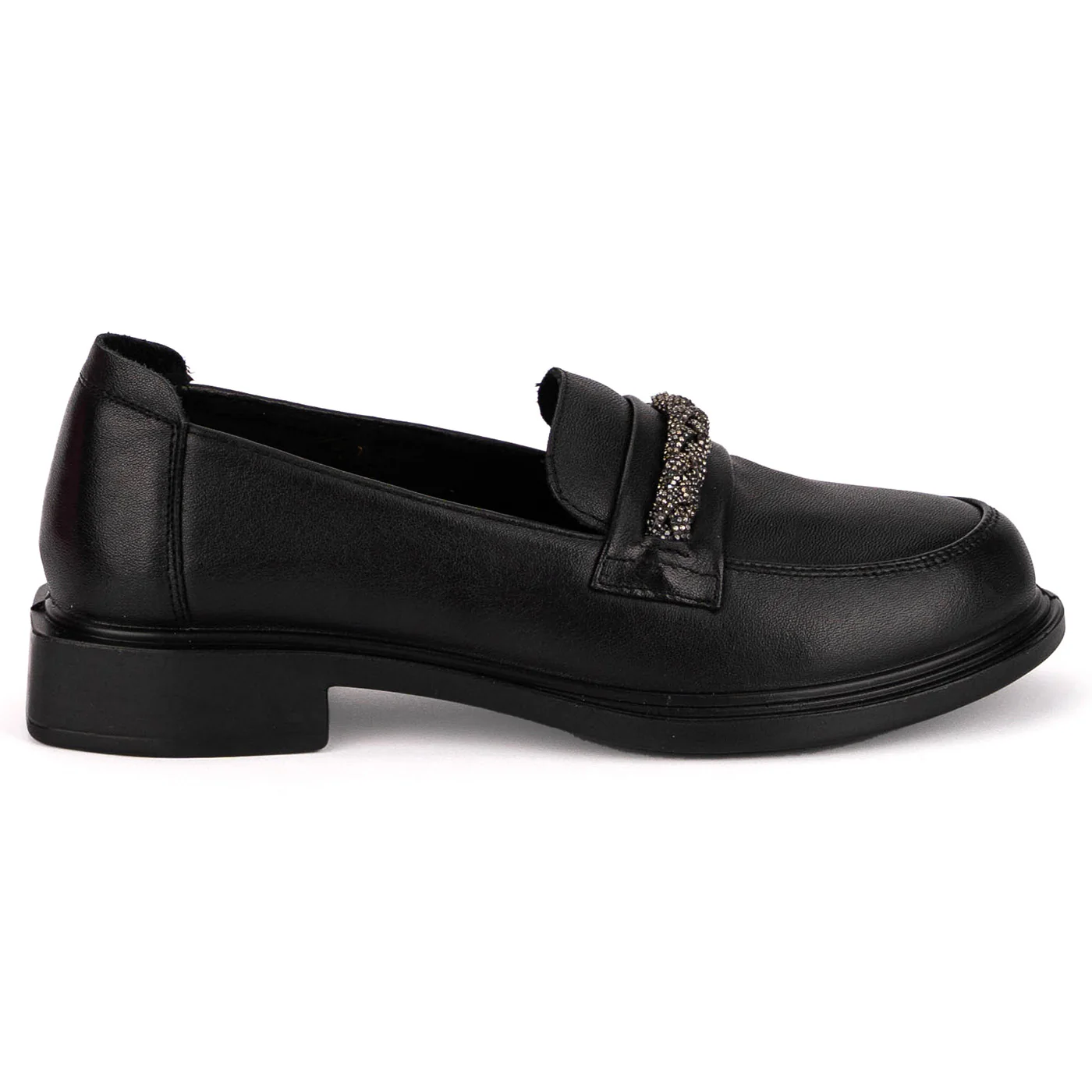 Pantofi casual dama din piele naturala neagra 18787