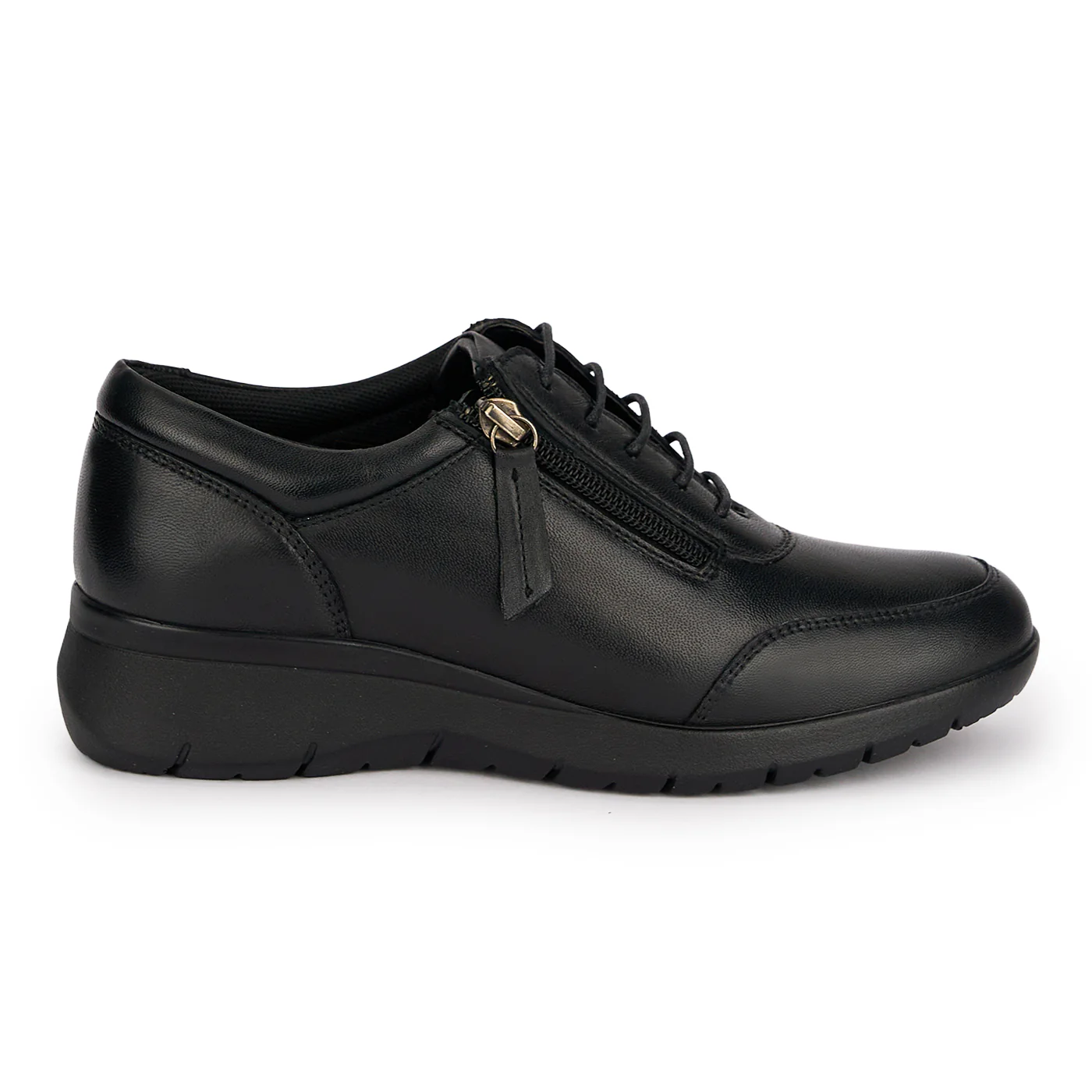 Pantofi casual dama din piele naturala neagra 18816