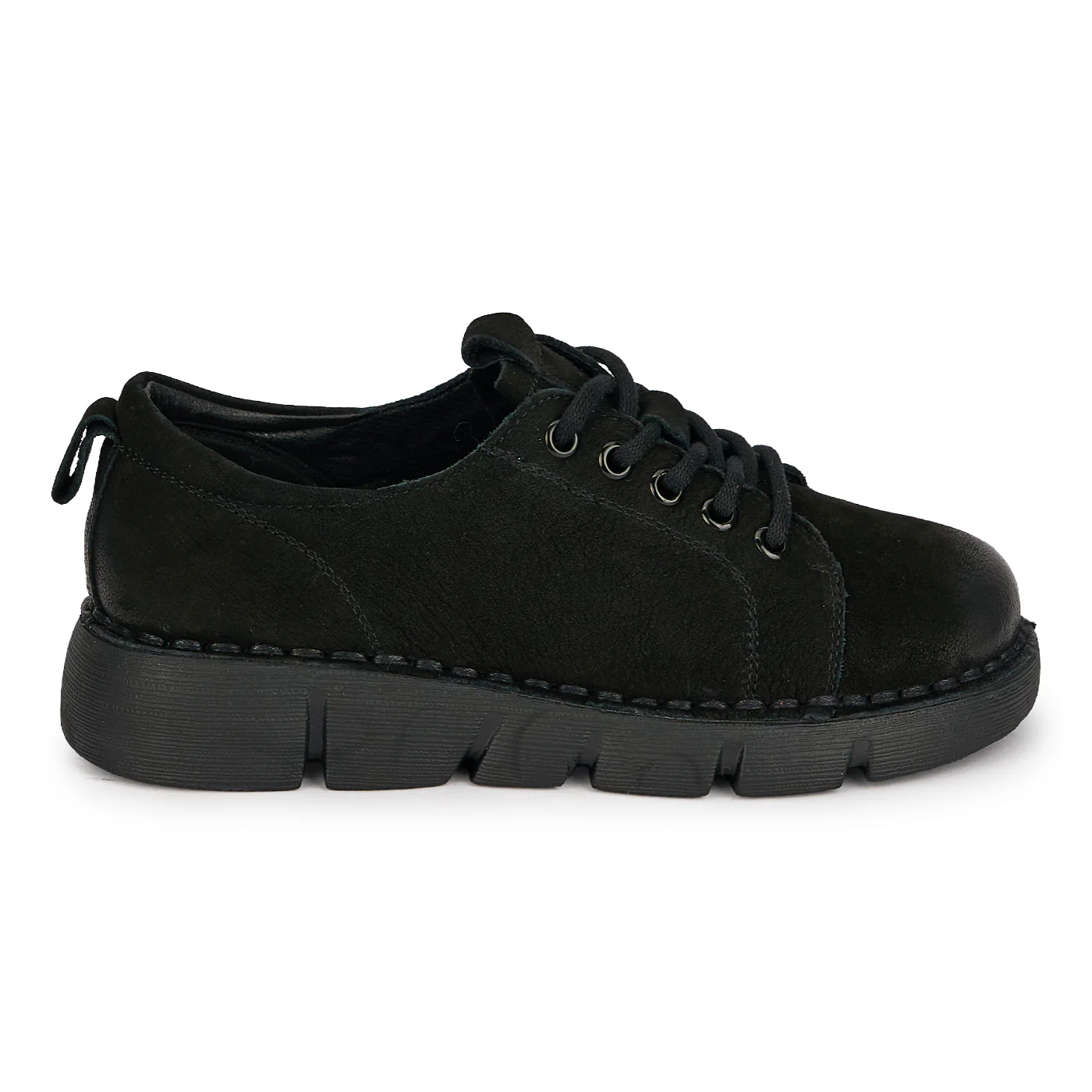 Pantofi casual dama din piele naturala neagra 19526