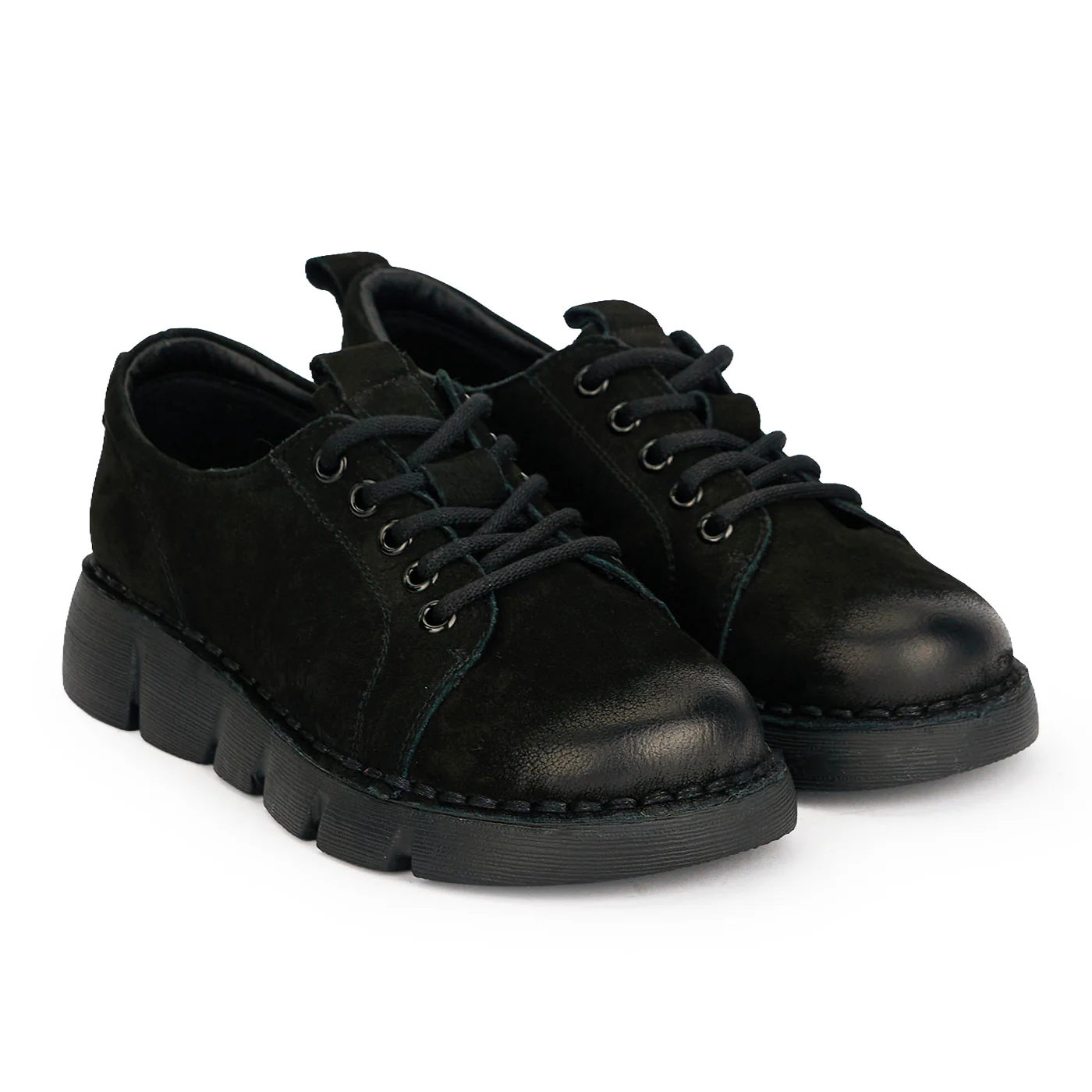 Pantofi casual dama din piele naturala neagra 19526 - Image 4