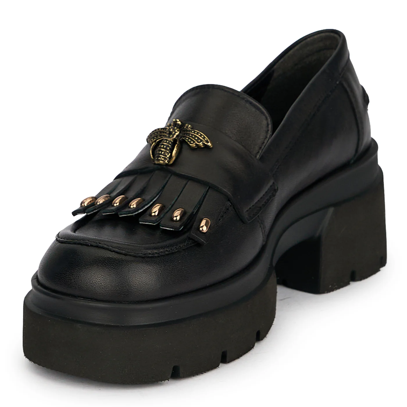 Pantofi casual dama din piele naturala neagra 19680 - Image 4