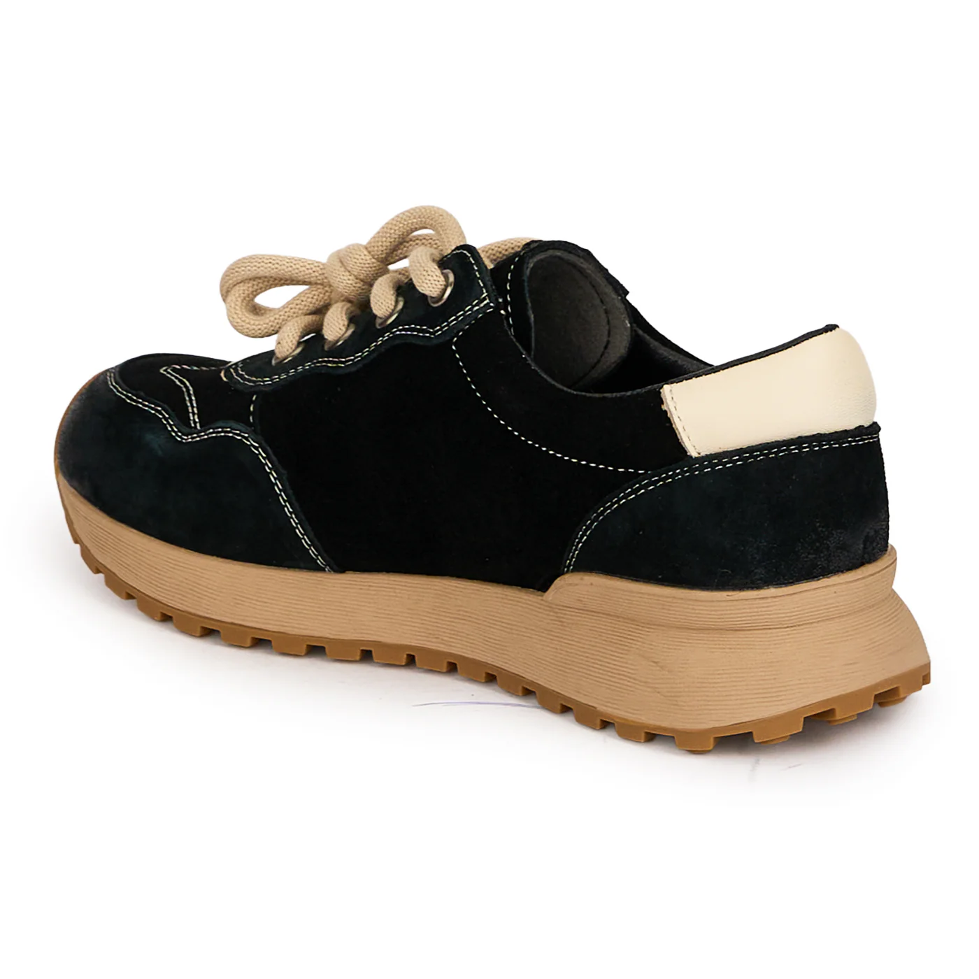 Pantofi casual dama din piele naturala neagra cu siret 18744 - Image 2