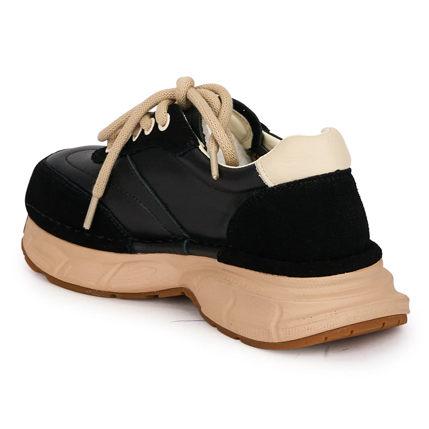 Pantofi casual dama din piele naturala neagra cu siret 18750 - Image 2