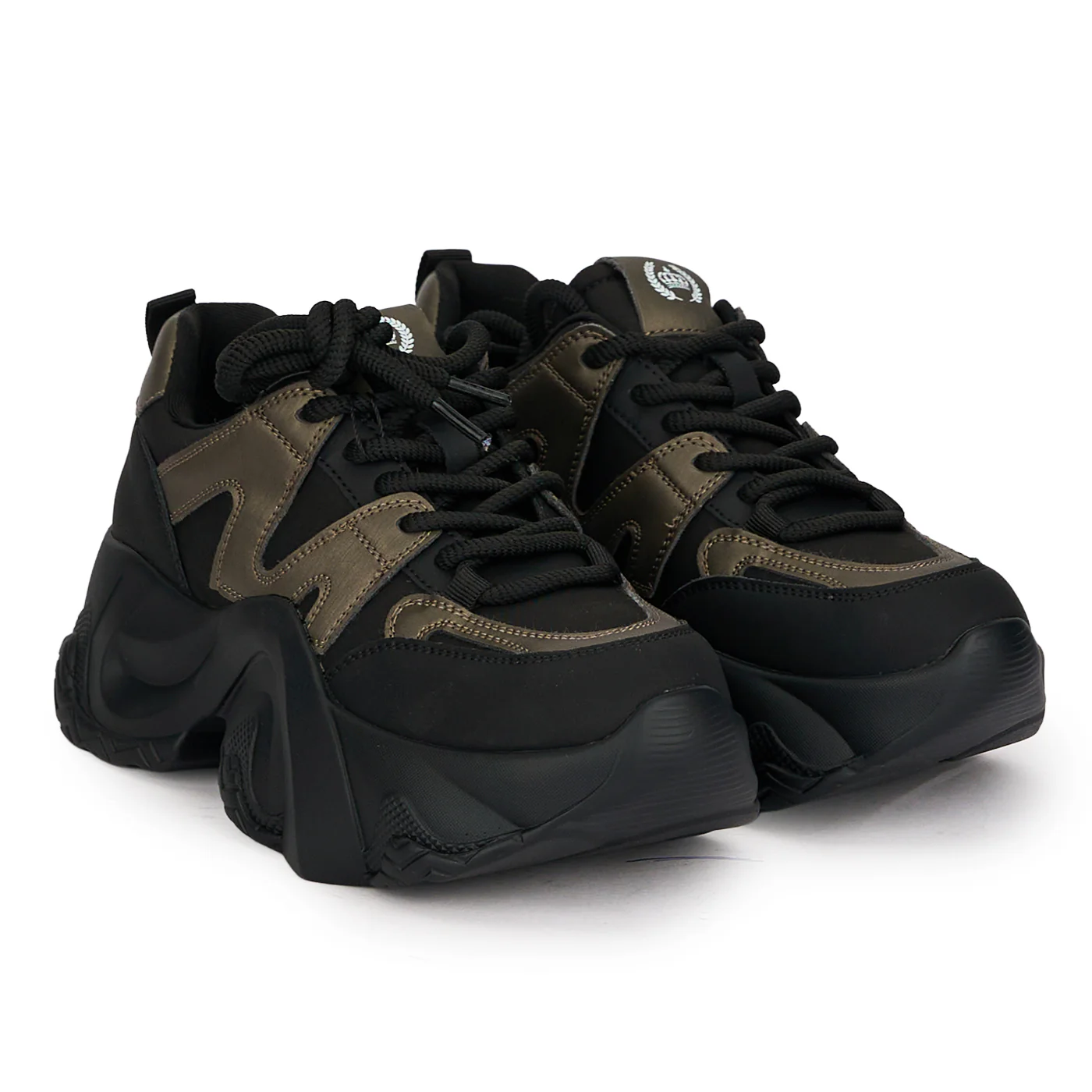 Pantofi casual dama din piele naturala neagra cu talpa inalta 5 cm 18757 - Image 5