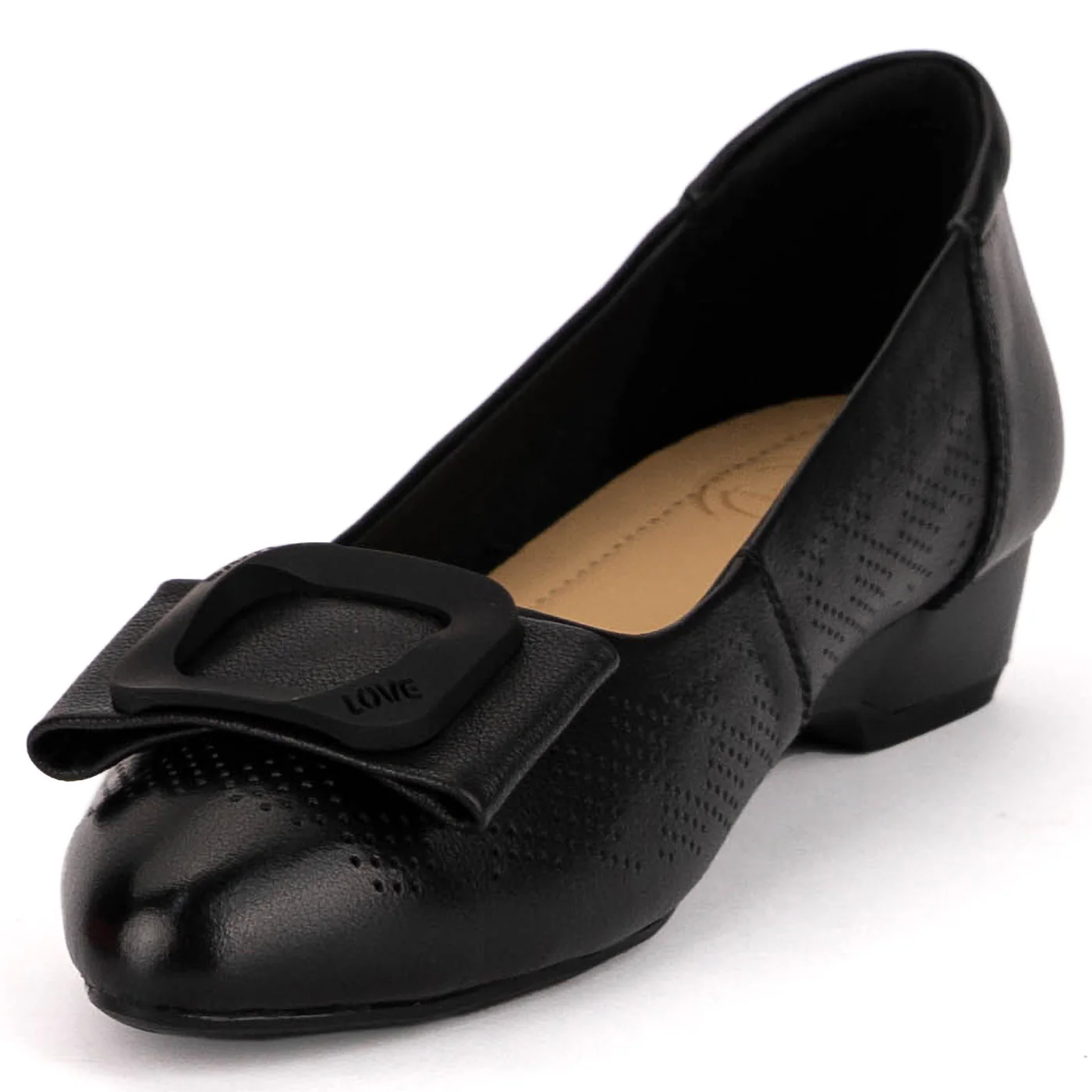 Pantofi dama din piele naturala neagra cu toc mic 3 cm 18795 - Image 3