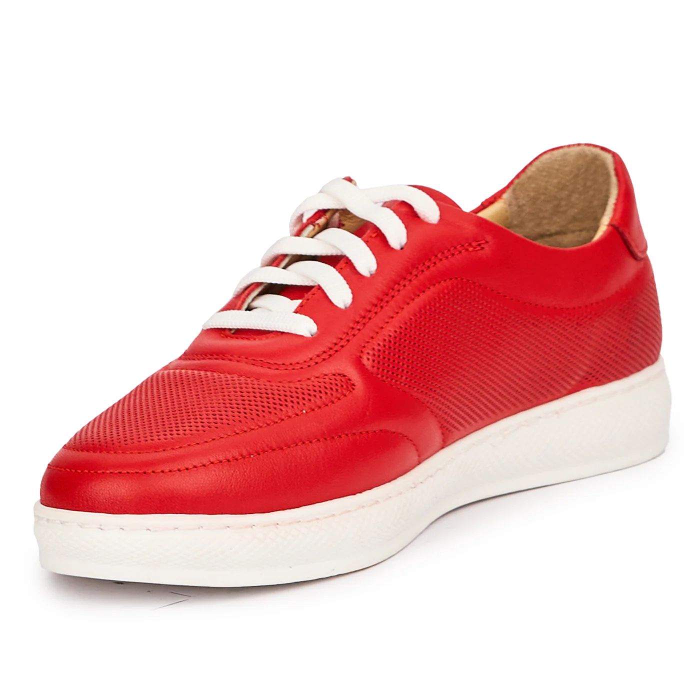 Pantofi casual dama din piele naturala rosie 14455 - Image 3