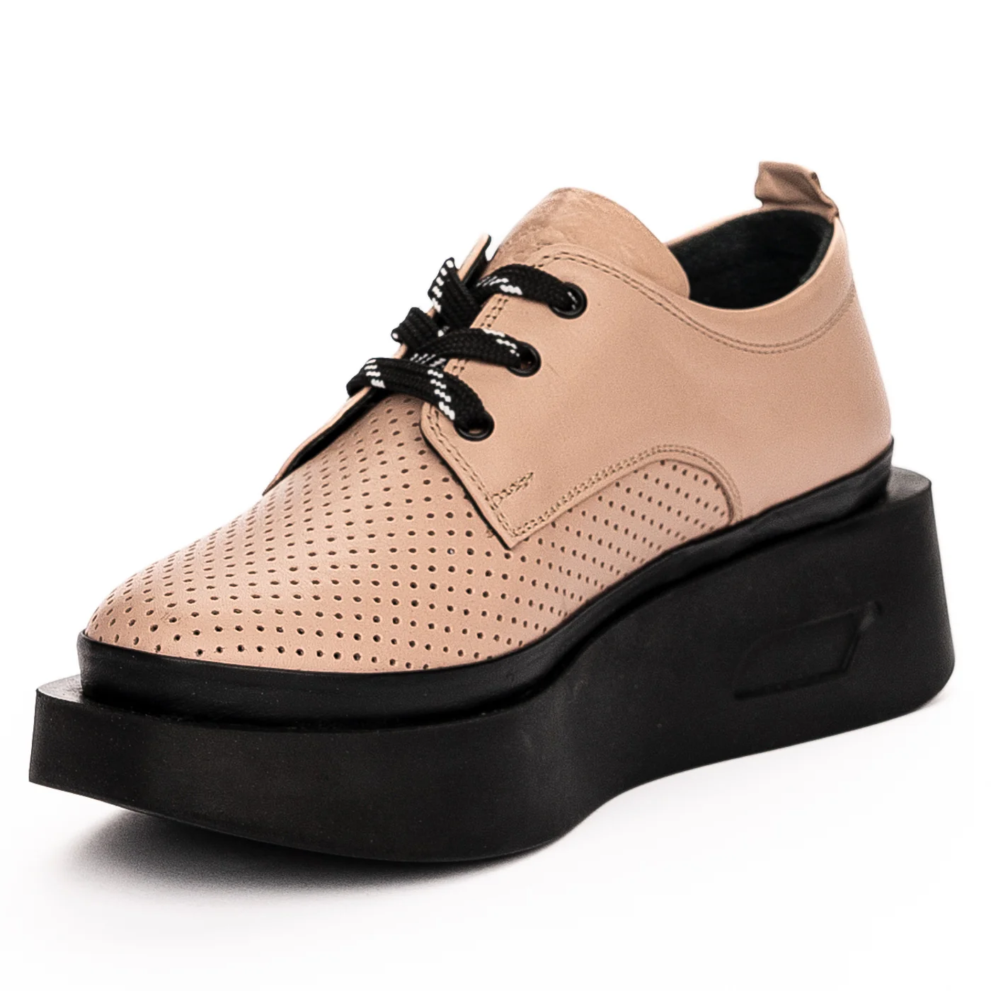 Pantofi casual dama din piele naturala roz 13297 - Image 3