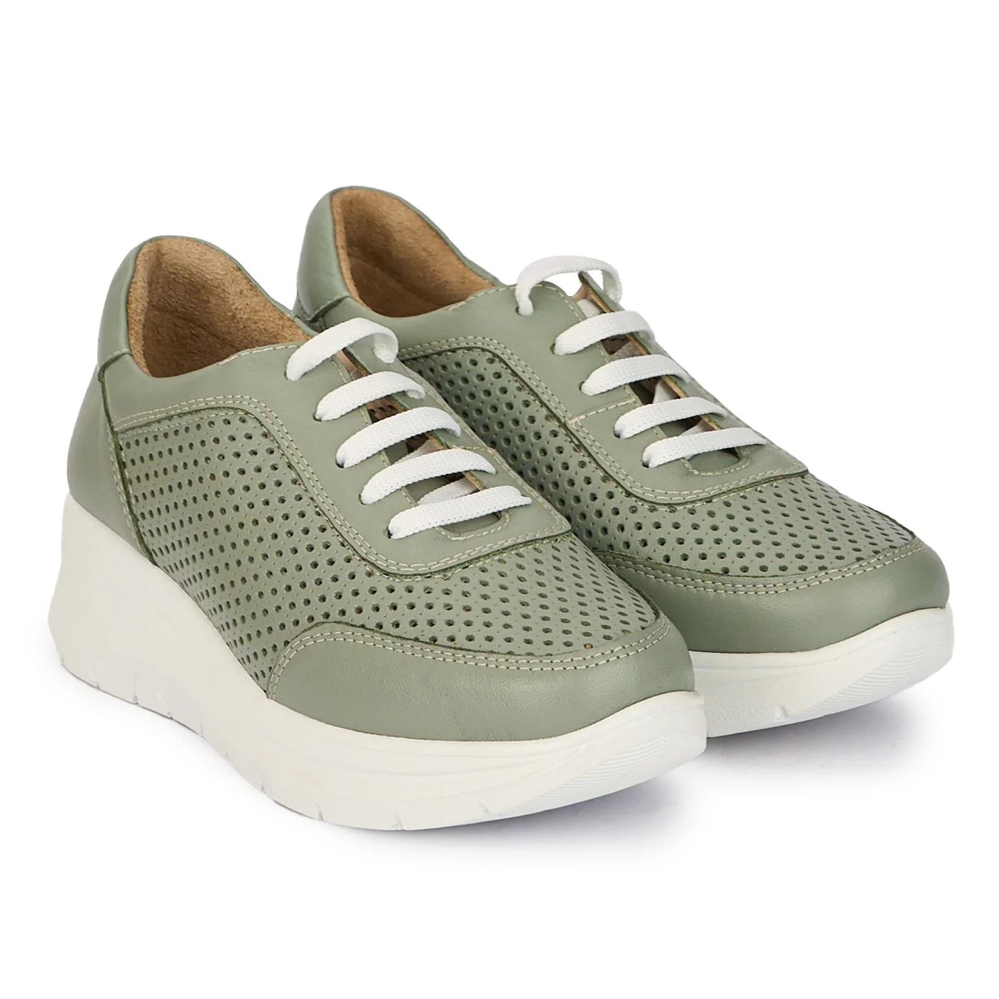 Pantofi casual dama din piele naturala verde 18009 - Image 4