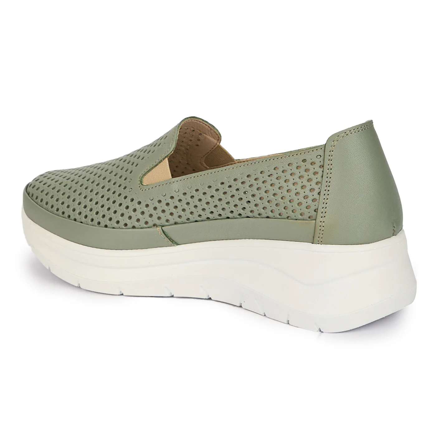 Pantofi casual dama din piele naturala verde 18017 - Image 2