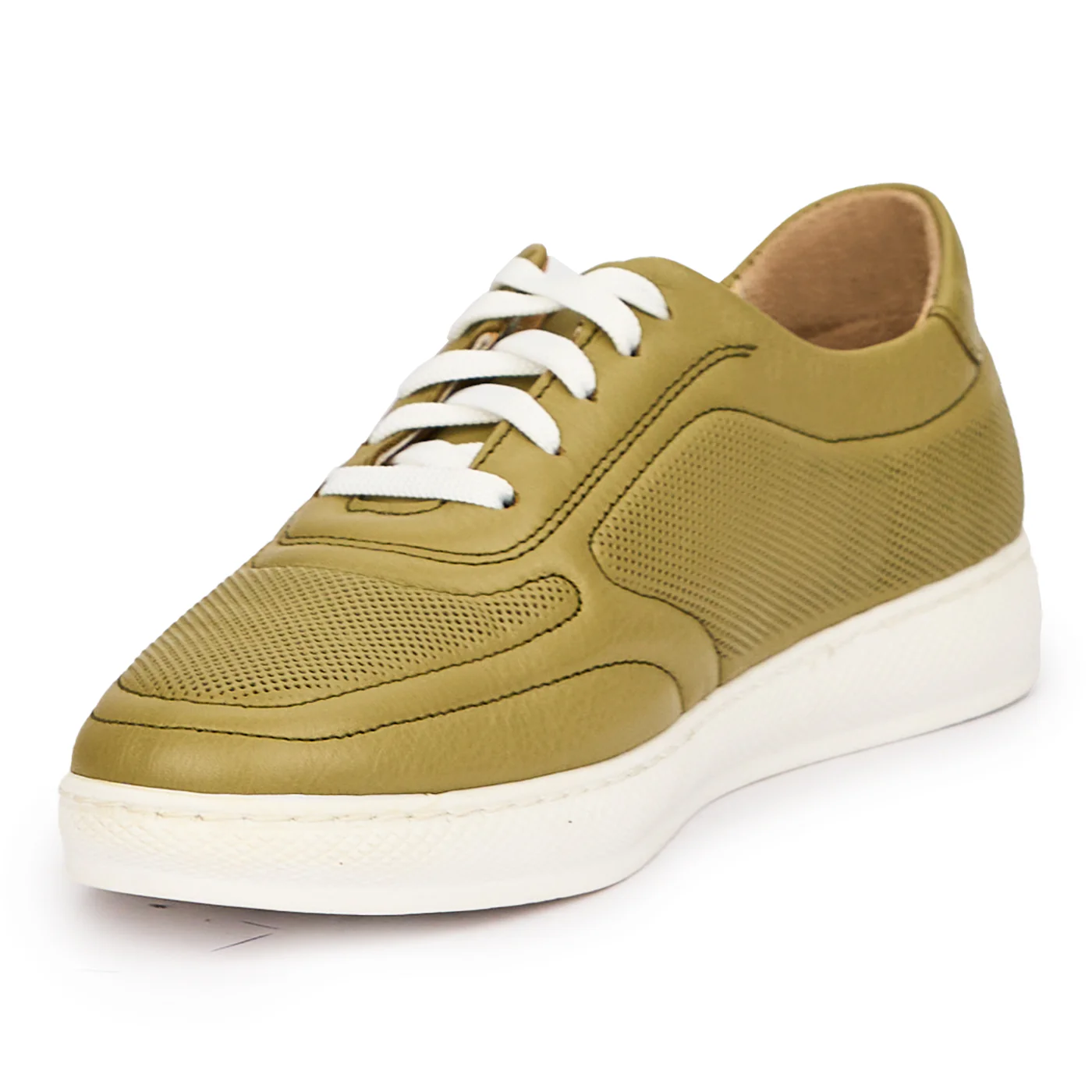 Pantofi casual dama din piele naturala verde - kaki 14458 - Image 3