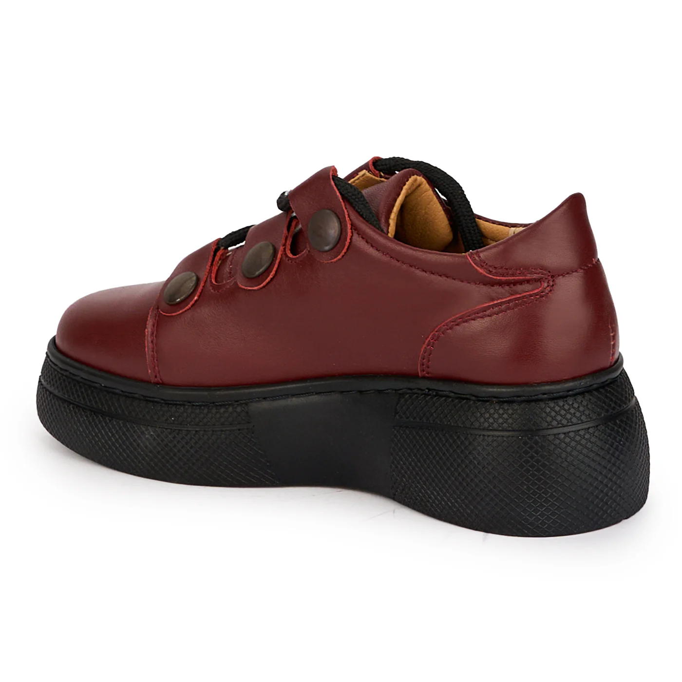Pantofi casual dama din piele naturala visinie 18153 - Image 2