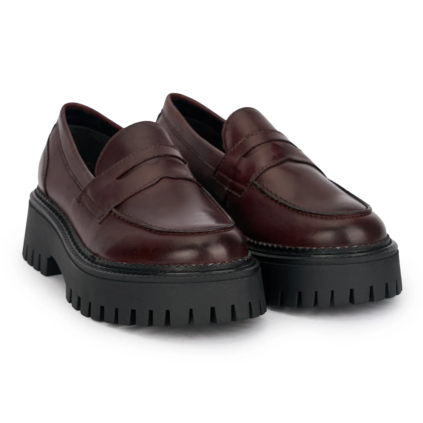 Pantofi casual dama din piele naturala visinie 18874 - Image 4