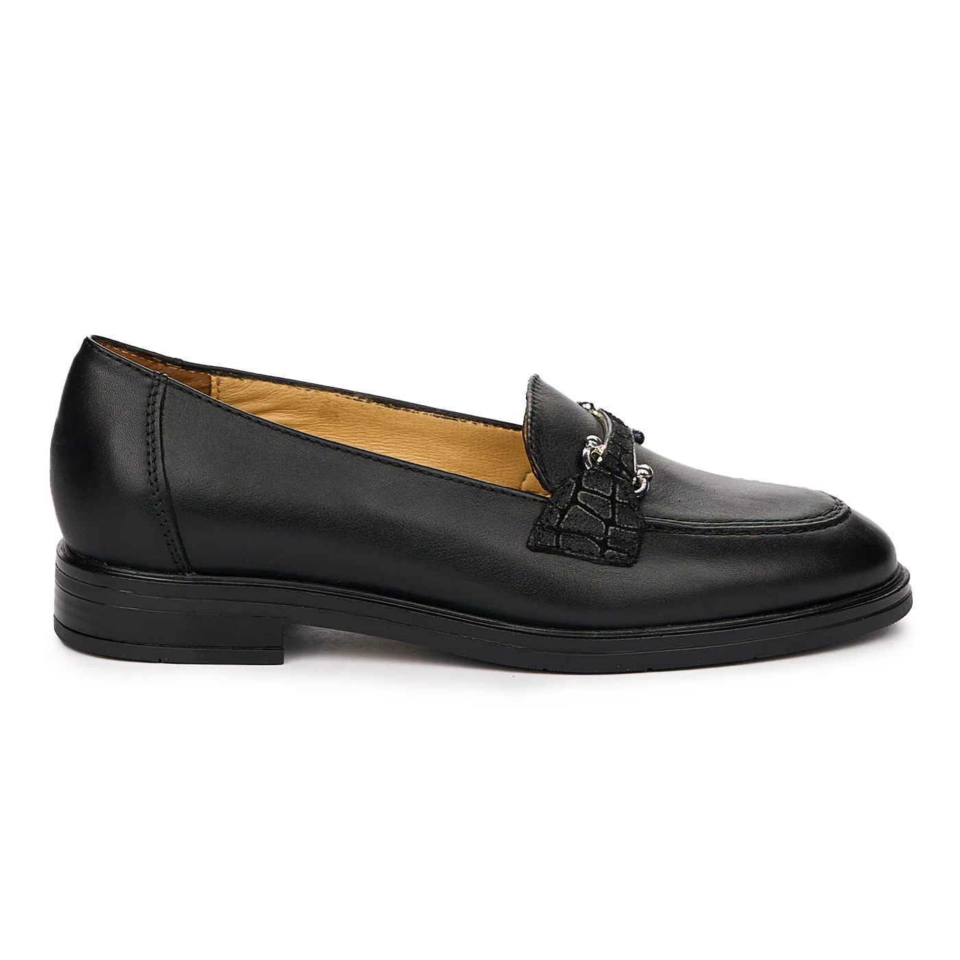 Pantofi Casual Dama Negri Din Piele Naturala cu Toc 10111
