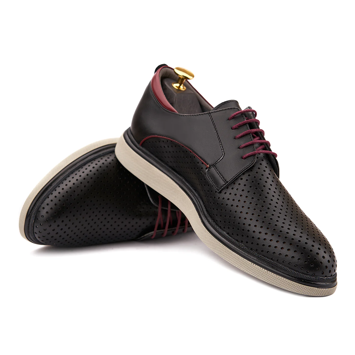 Pantofi casual din piele naturala neagra 0103 - Image 4