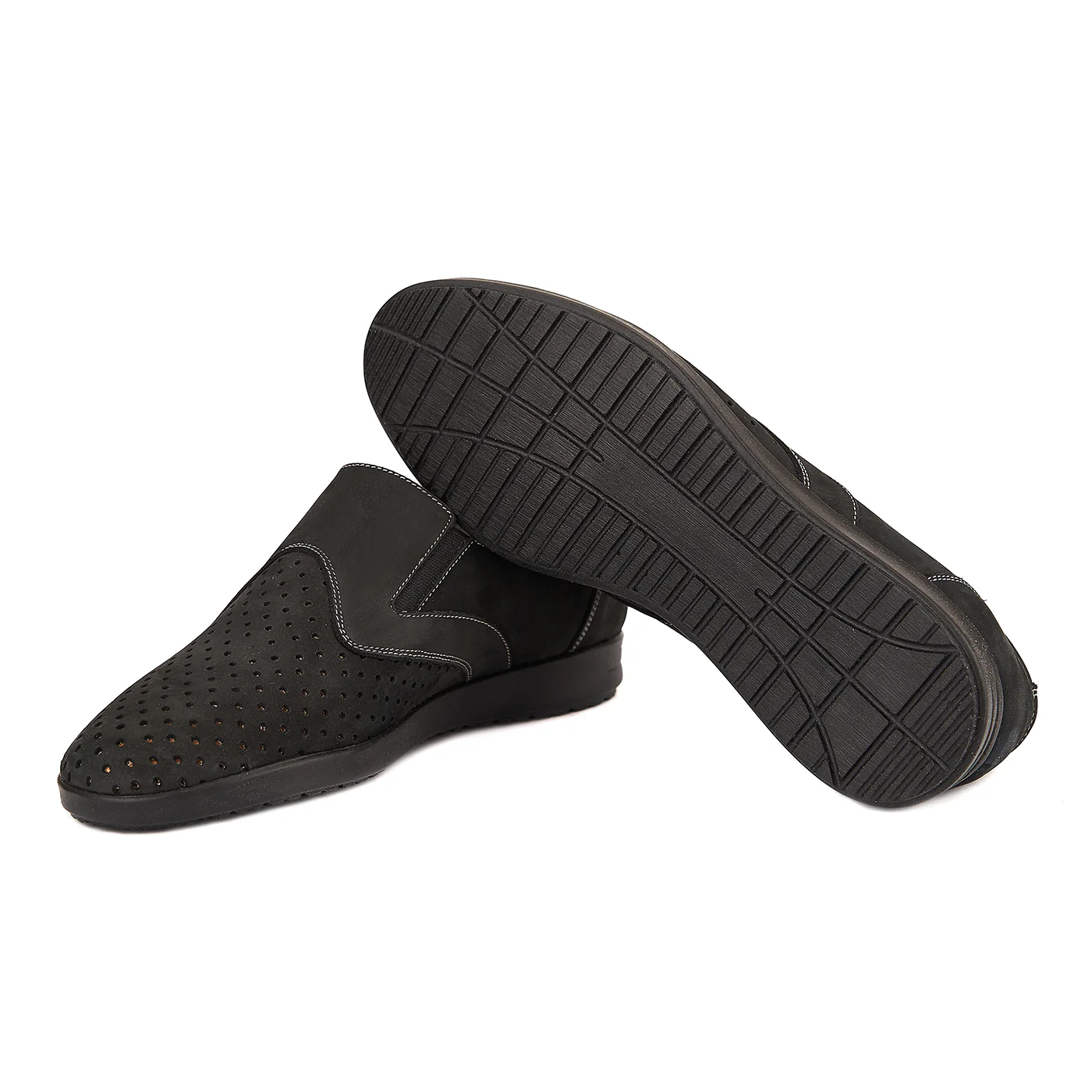 Pantofi casual din piele naturala neagra 0198 - Image 3