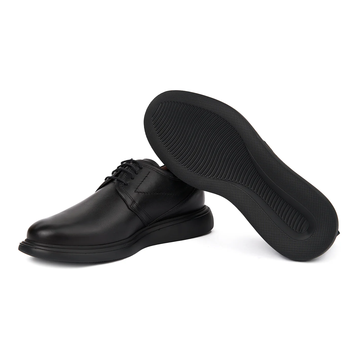 Pantofi casual din piele naturala neagra 7031 - Image 3