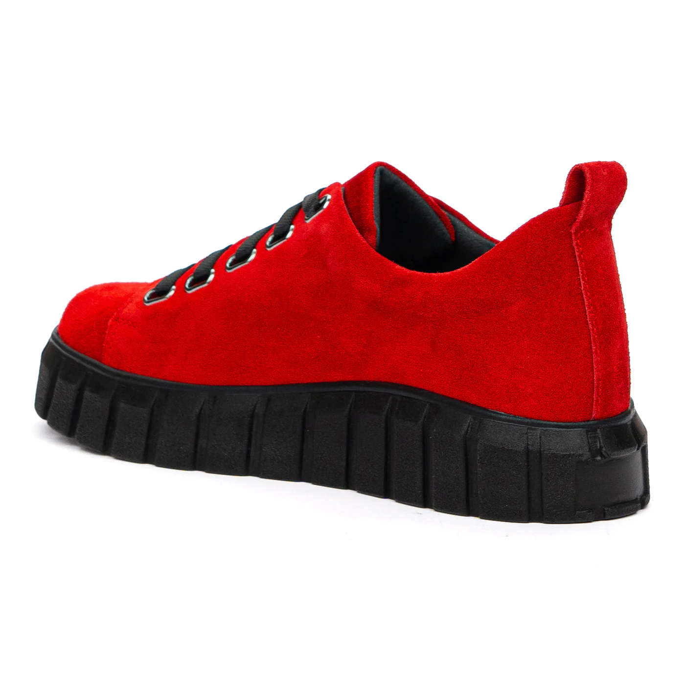 Pantofi casual din piele naturala rosie 8406 - Image 3