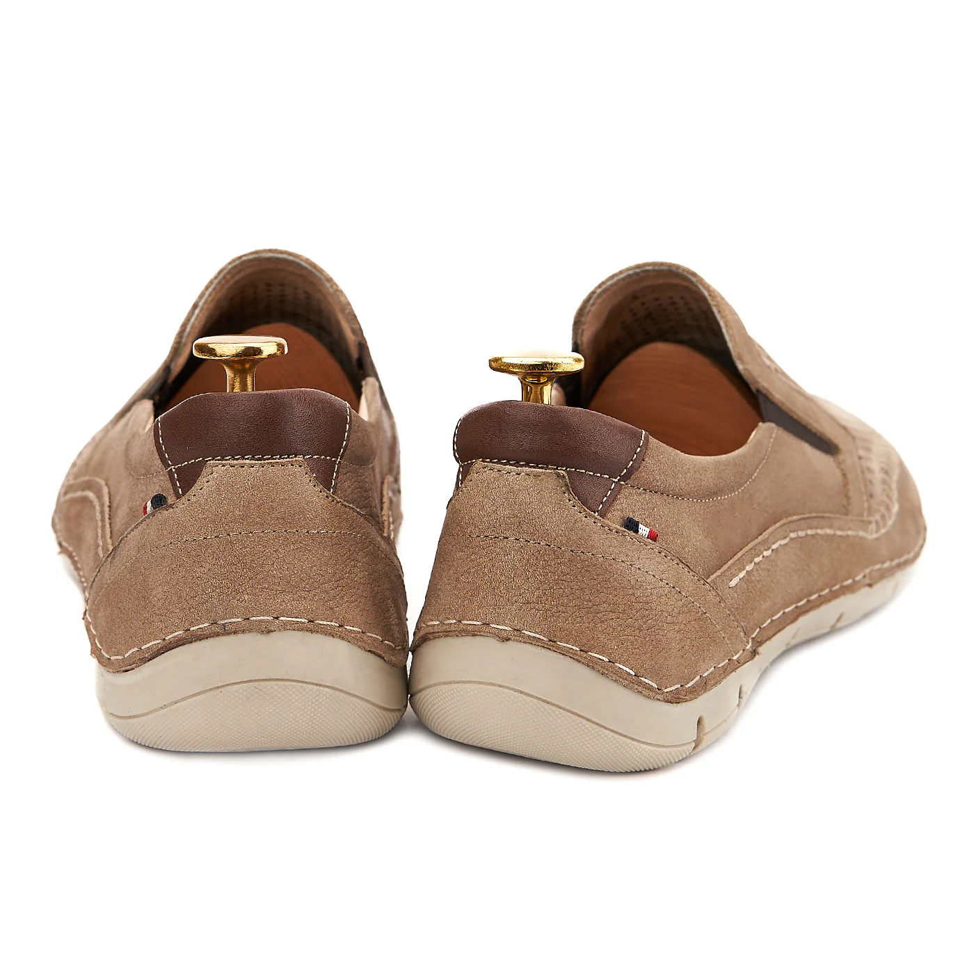 Pantofi Casual Piele Naturala Bej Perforata 0152 - Image 2