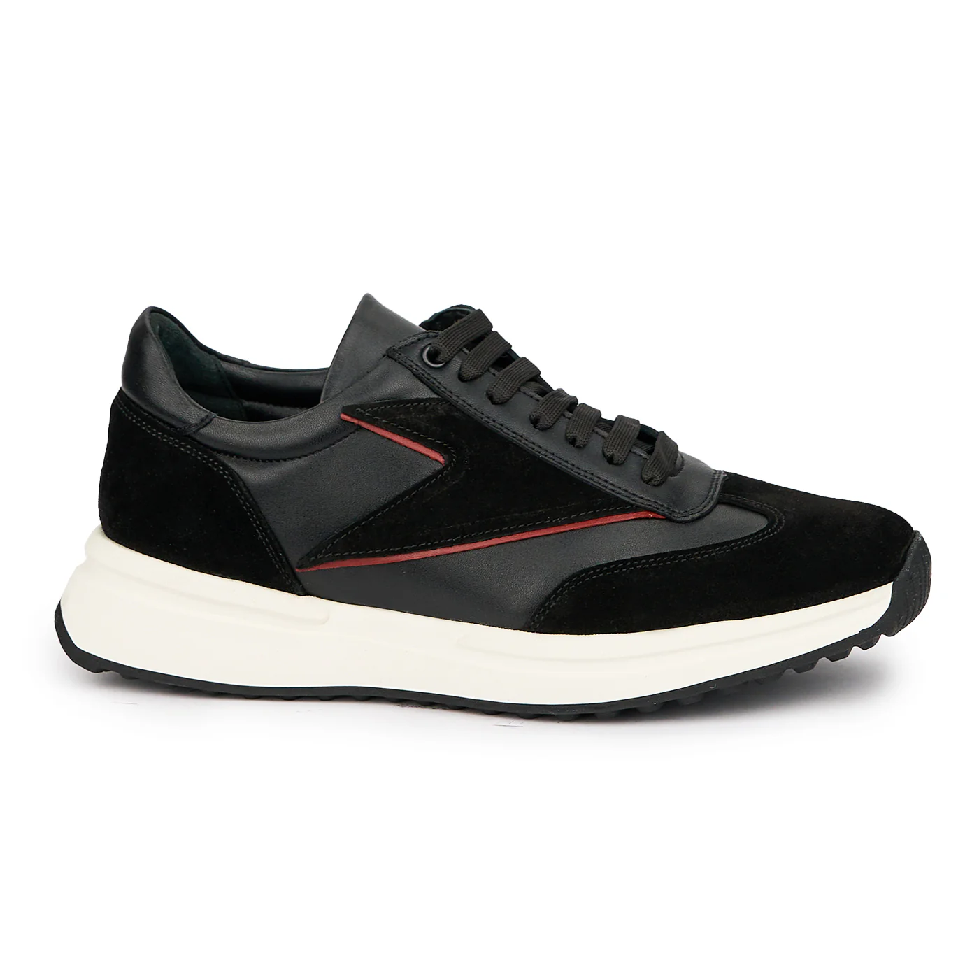 Pantofi casual sport barbati din piele naturala neagra 7548