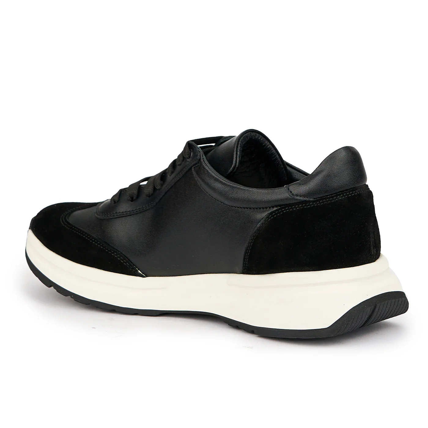 Pantofi casual sport barbati din piele naturala neagra 7548 - Image 2
