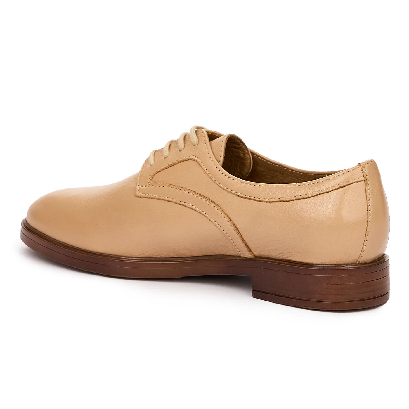 Pantofi Crem Dama Piele Naturala, Toc 2.5 Cm, Casual 10118 - Image 3