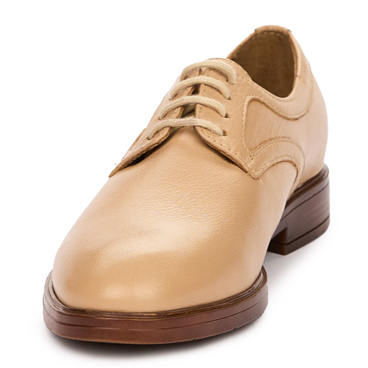 Pantofi Crem Dama Piele Naturala, Toc 2.5 Cm, Casual 10118 - Image 4
