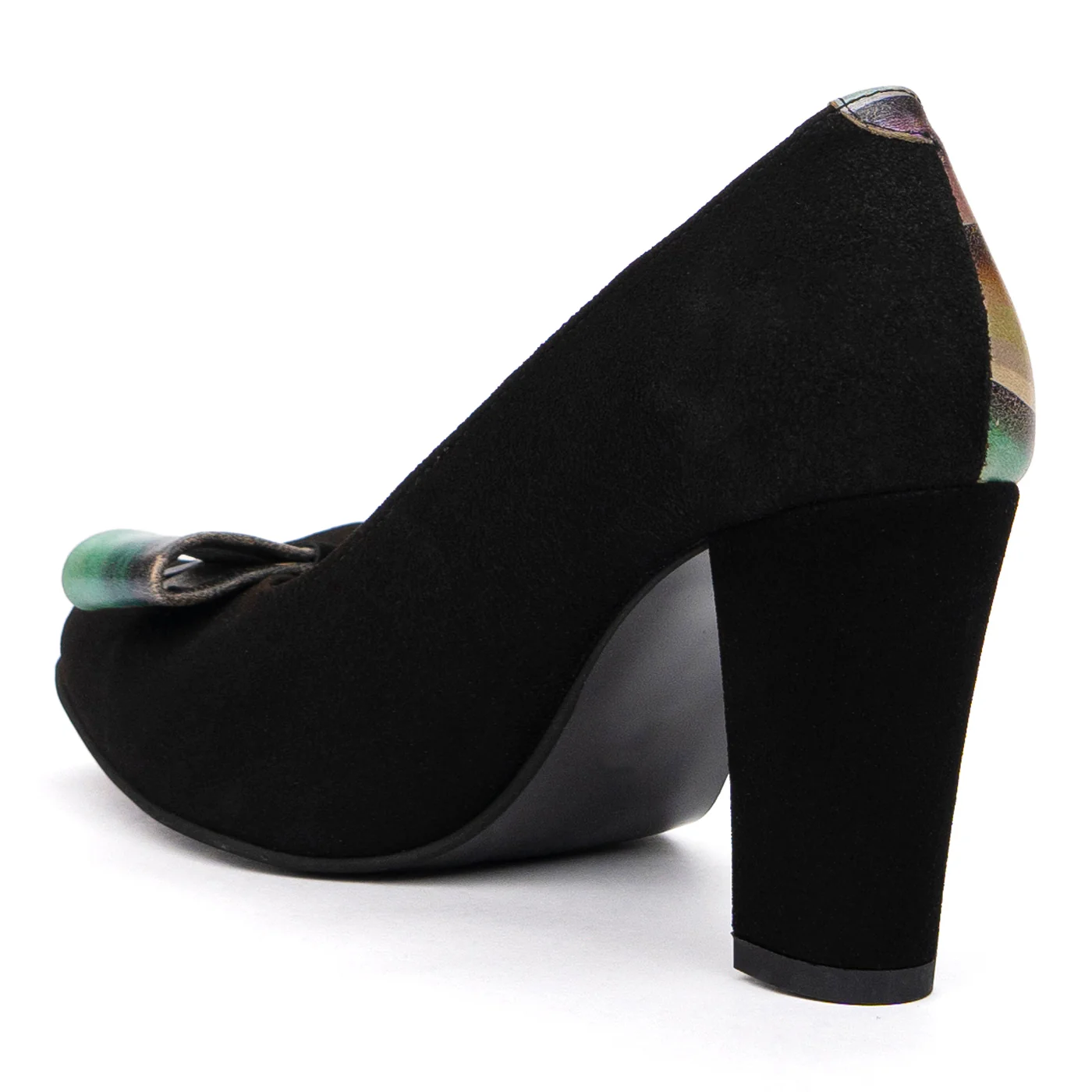 Pantofi cu Toc 9 Cm Eleganti Dama din Piele Naturala Multicolor 9978 - Image 3